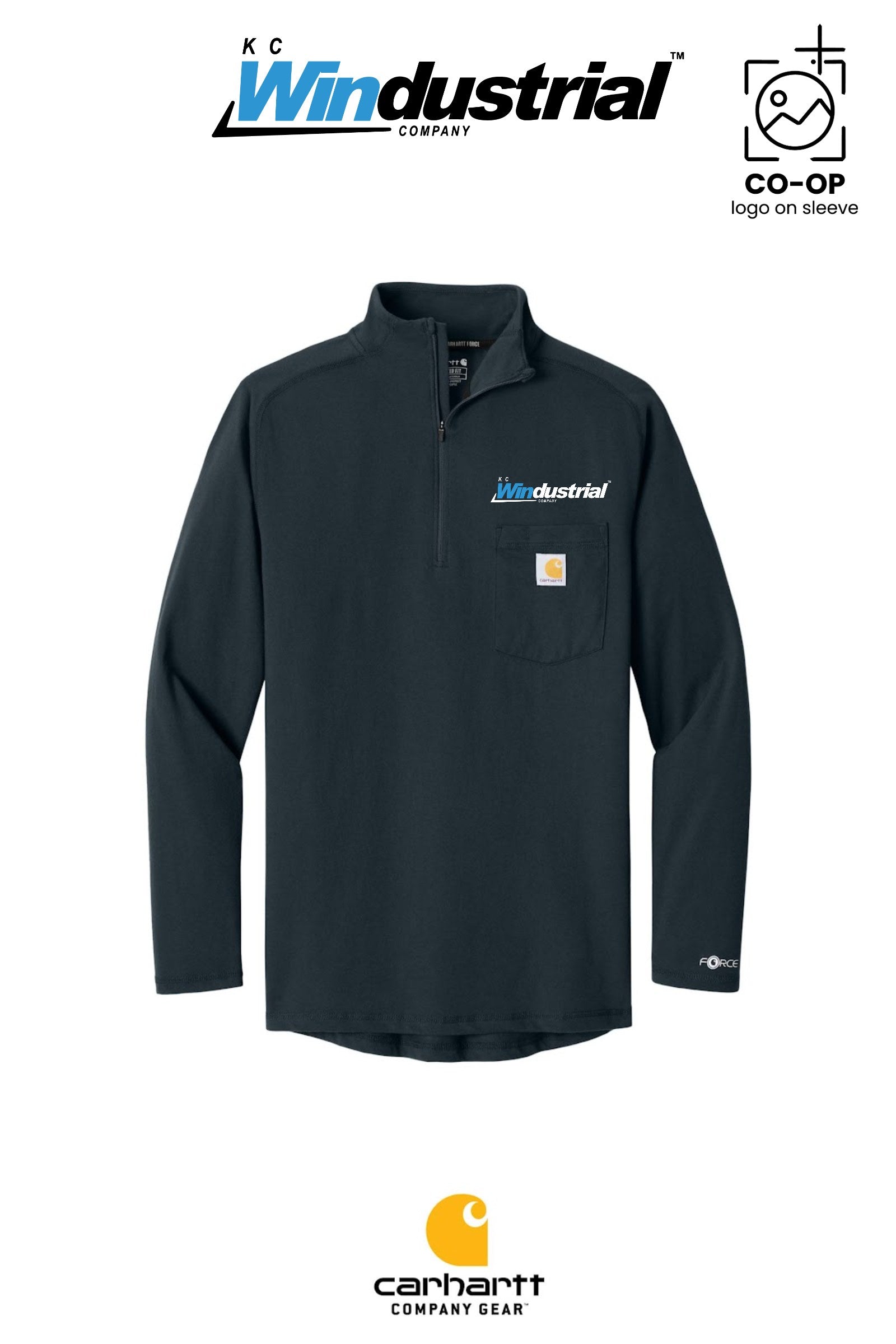 Carhartt Force® 1/4-Zip Long Sleeve T-Shirt - KC Windustrial