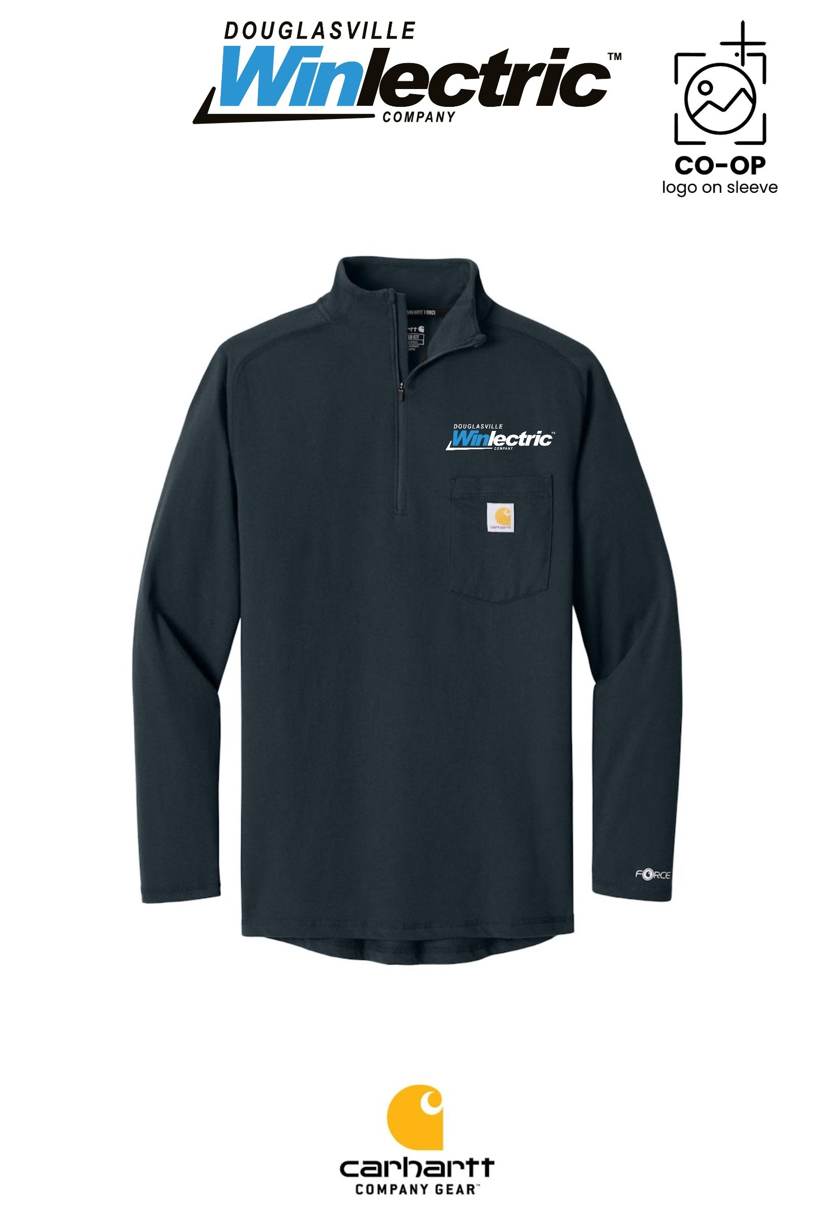 Carhartt Force® 1/4-Zip Long Sleeve T-Shirt - Douglasville Winlectric