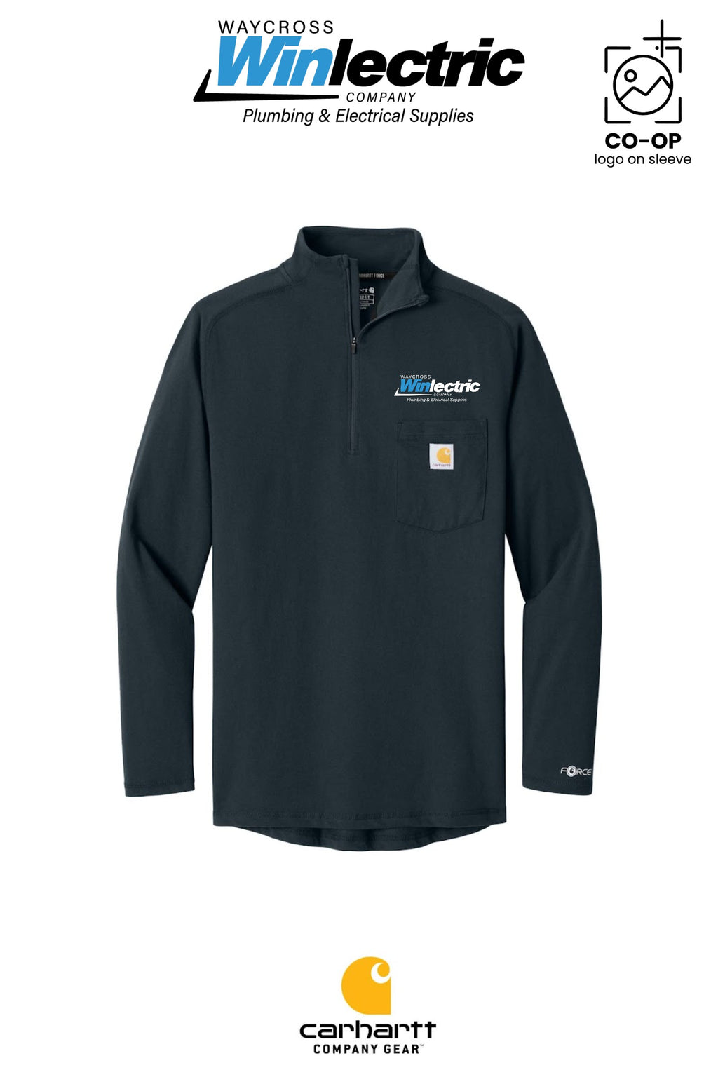 Carhartt Force® 1/4-Zip Long Sleeve T-Shirt - Waycross Winlectric