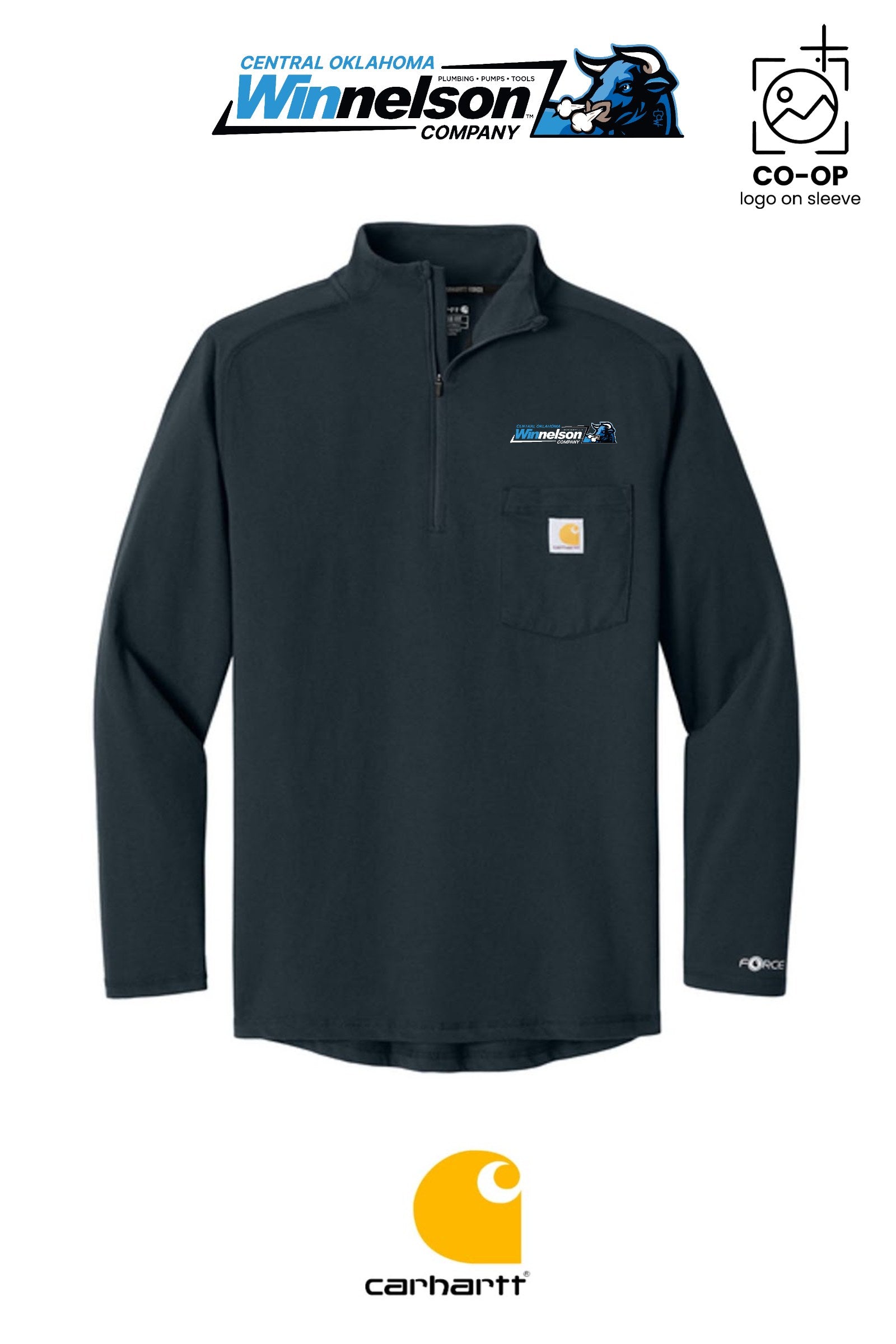 Carhartt Force® 1/4-Zip Long Sleeve T-Shirt - Winnelson Central Oklahoma