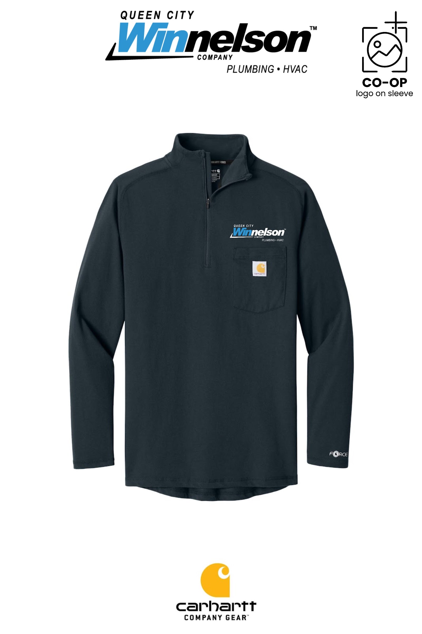 Carhartt Force® 1/4-Zip Long Sleeve T-Shirt - Queen City Winnelson