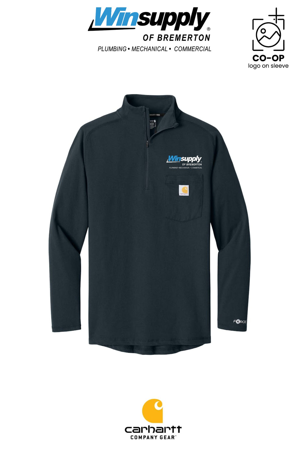 Carhartt Force® 1/4-Zip Long Sleeve T-Shirt - Winsupply Bremerton WA CO.
