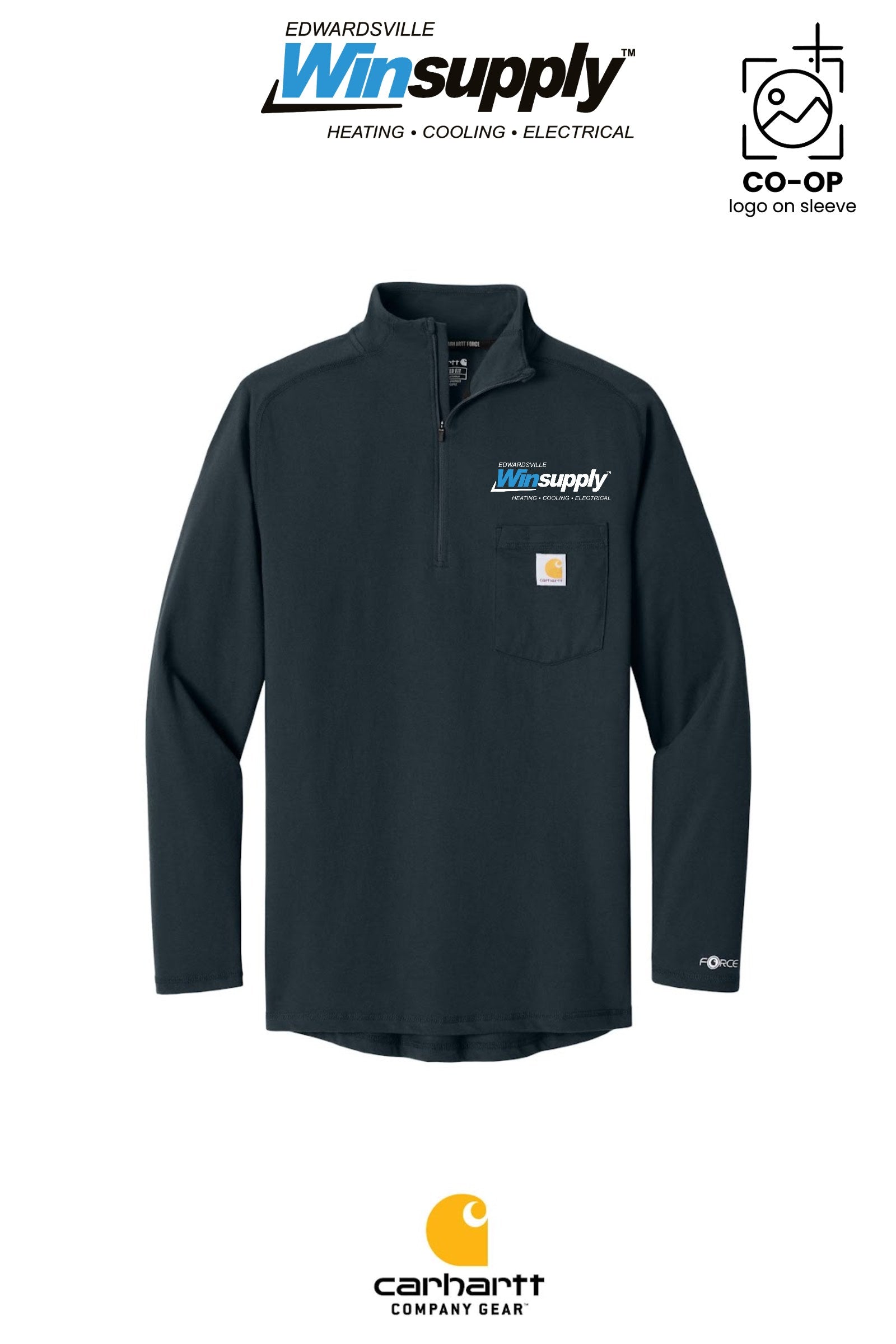 Carhartt Force® 1/4-Zip Long Sleeve T-Shirt - Edwardsville Winsupply