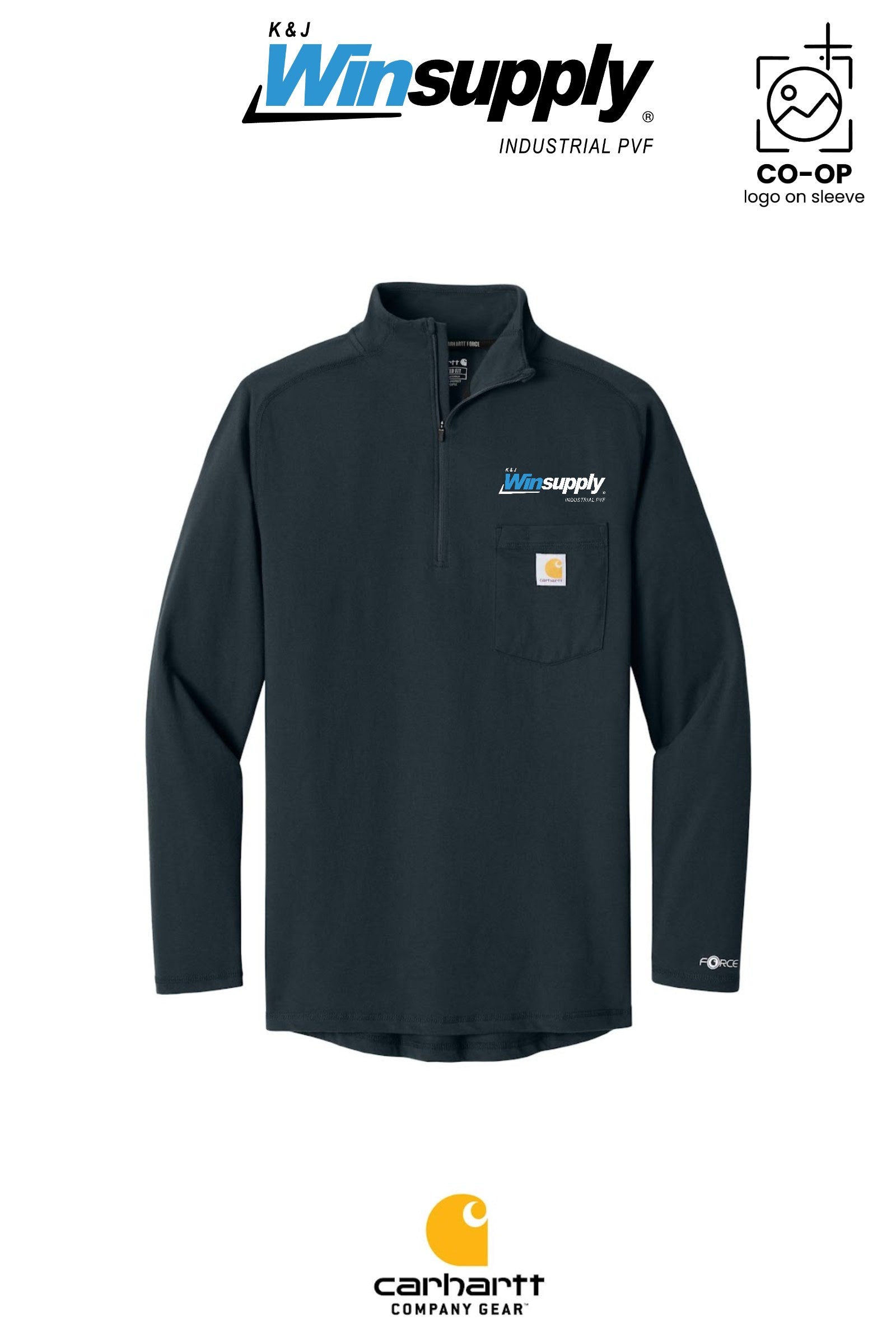 Carhartt Force® 1/4-Zip Long Sleeve T-Shirt - K & J Winsupply, Industrial PVF
