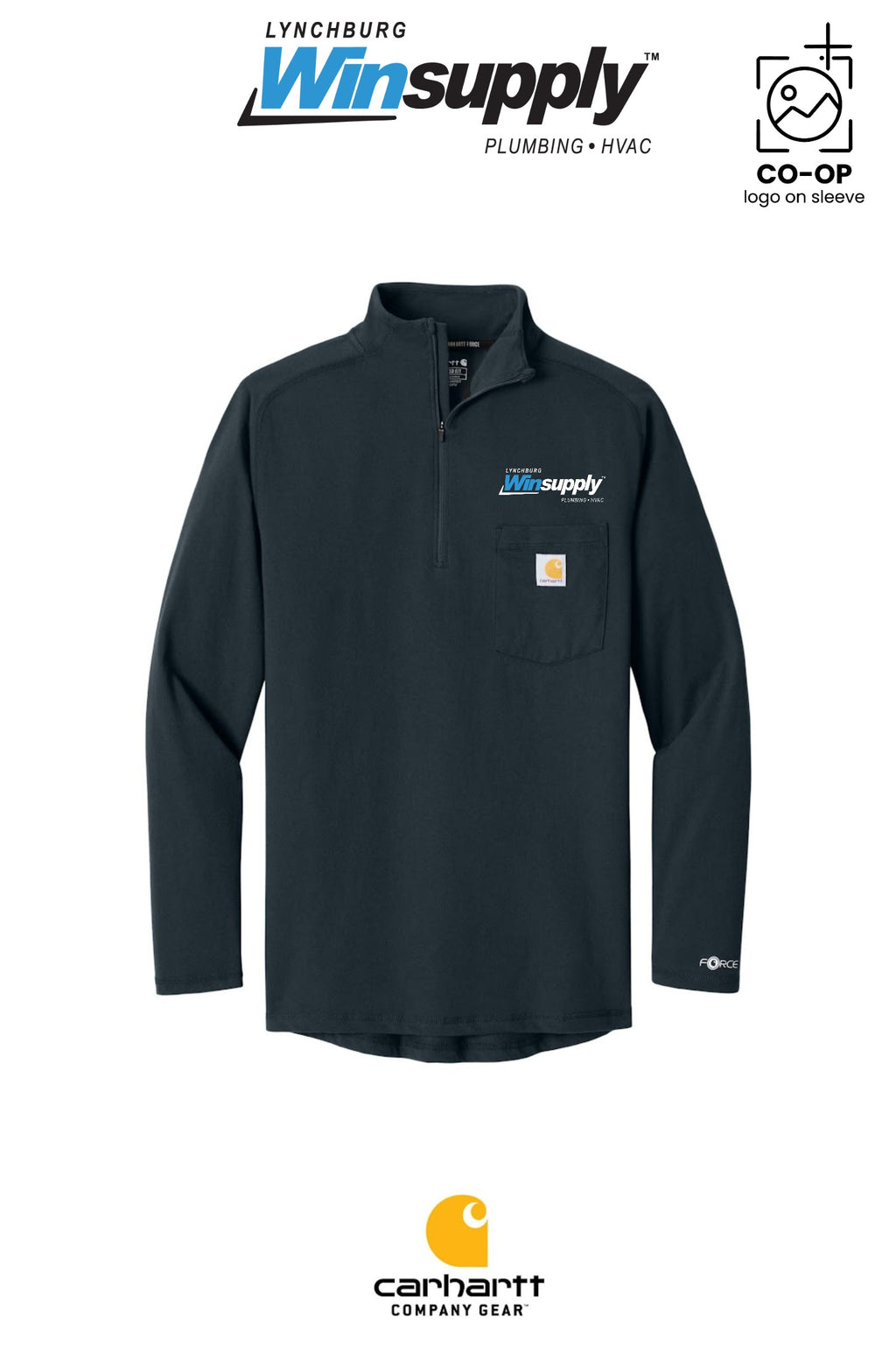 Carhartt Force® 1/4-Zip Long Sleeve T-Shirt - Lynchburg Winsupply