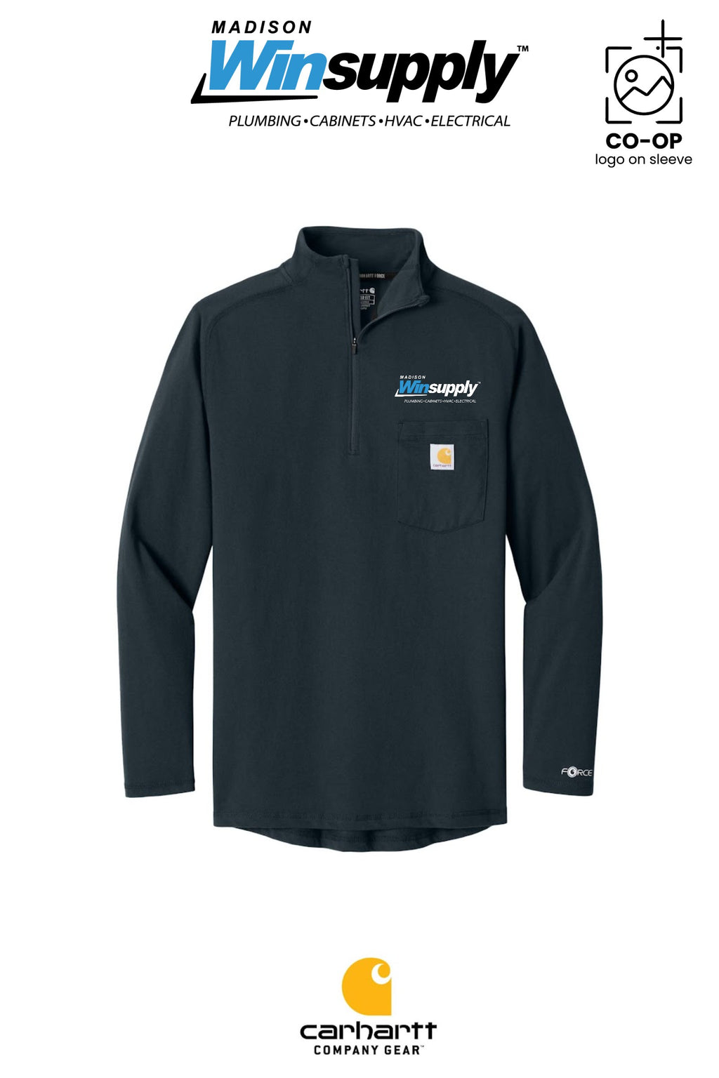 Carhartt Force® 1/4-Zip Long Sleeve T-Shirt - Madison Winsupply
