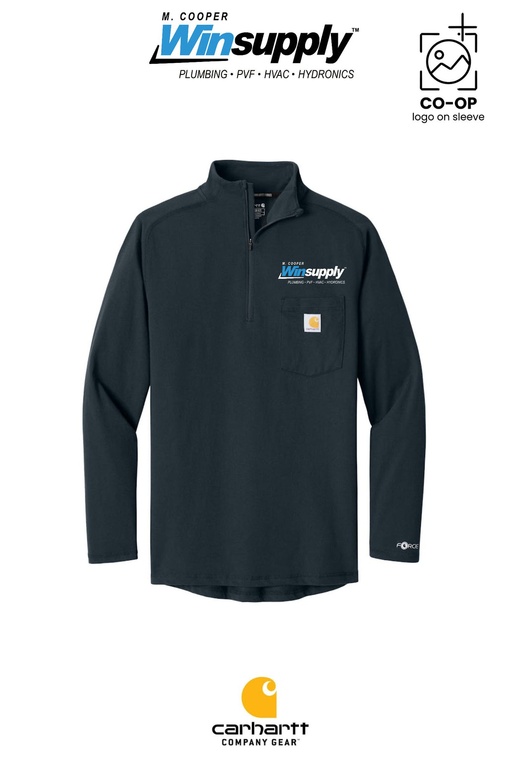Carhartt Force® 1/4-Zip Long Sleeve T-Shirt - M. Cooper Winsupply Co.