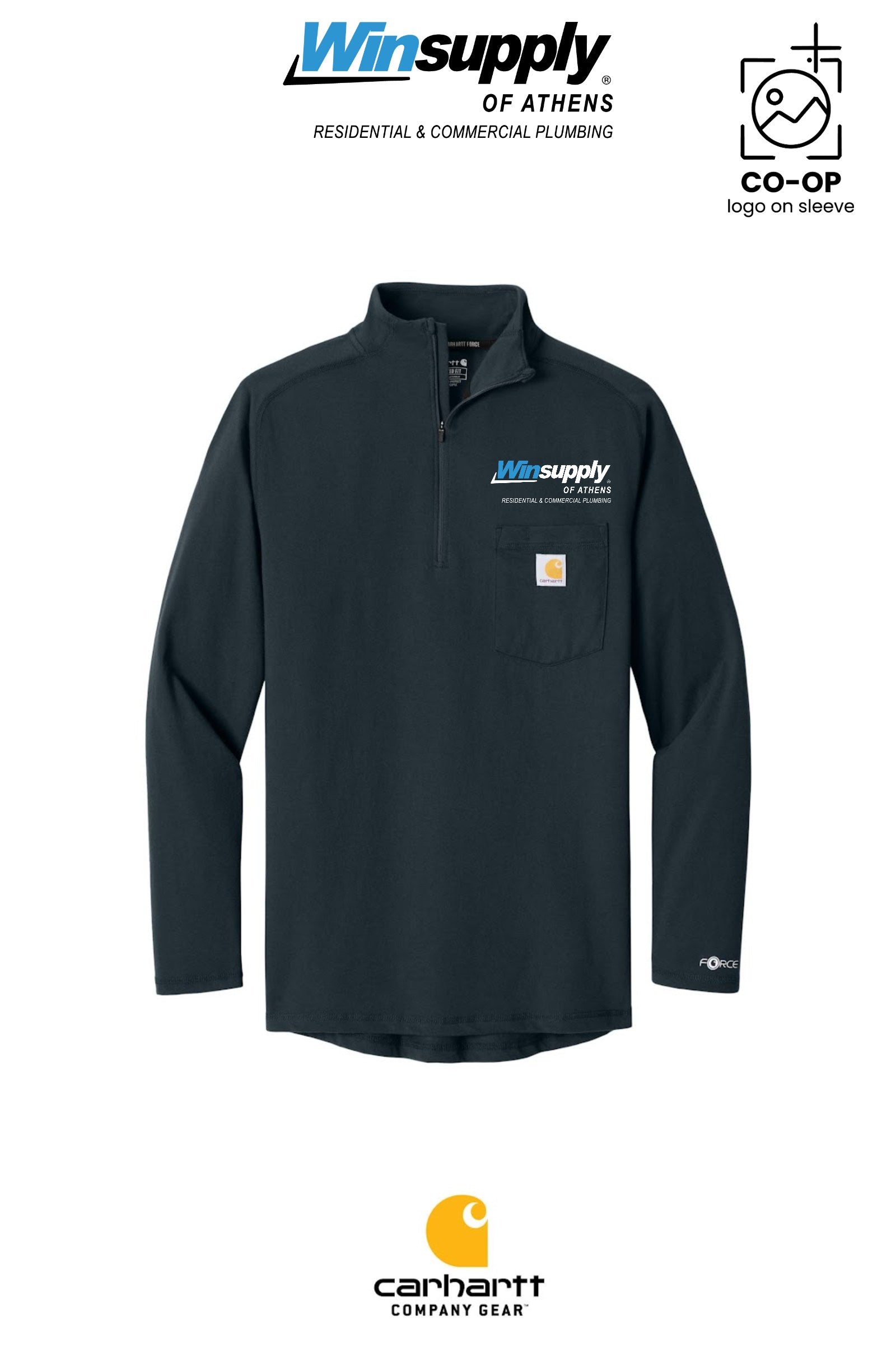 Carhartt Force® 1/4-Zip Long Sleeve T-Shirt - Winsupply of Athens