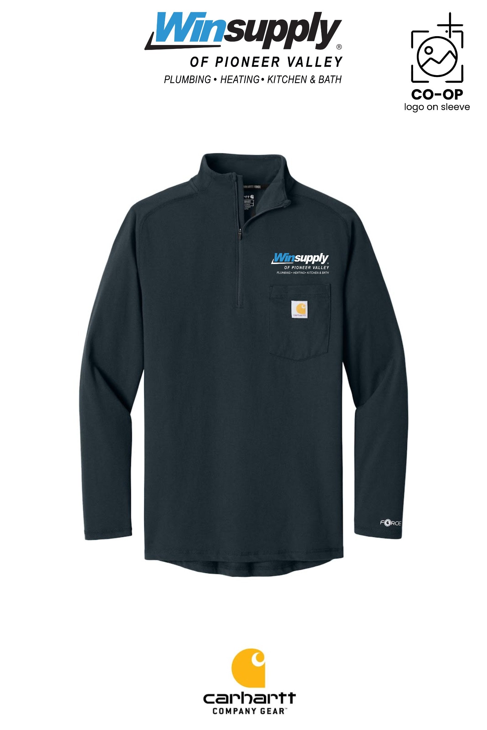 Carhartt Force® 1/4-Zip Long Sleeve T-Shirt - Winsupply of Pioneer Valley