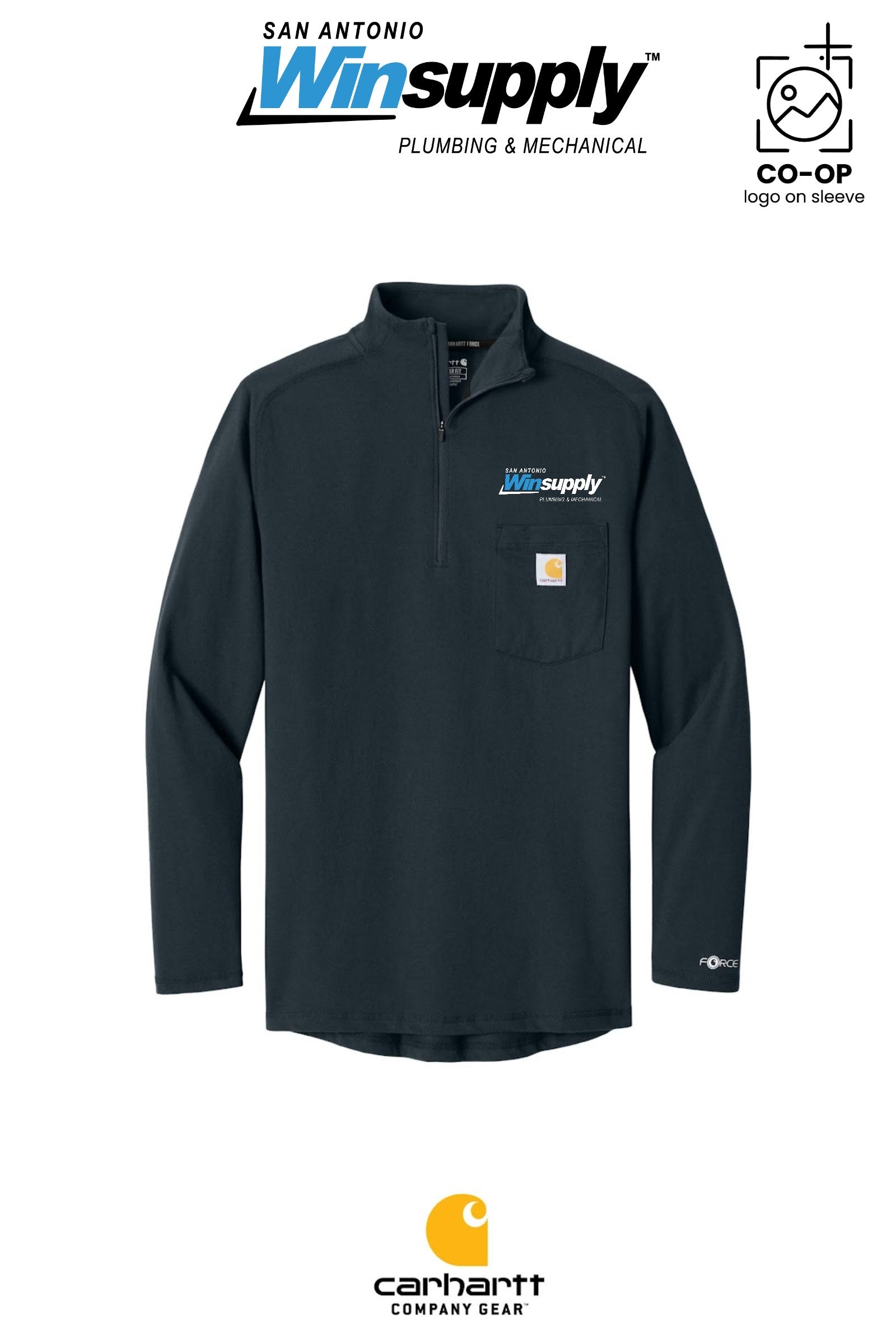 Carhartt Force® 1/4-Zip Long Sleeve T-Shirt - San Antonio Winsupply