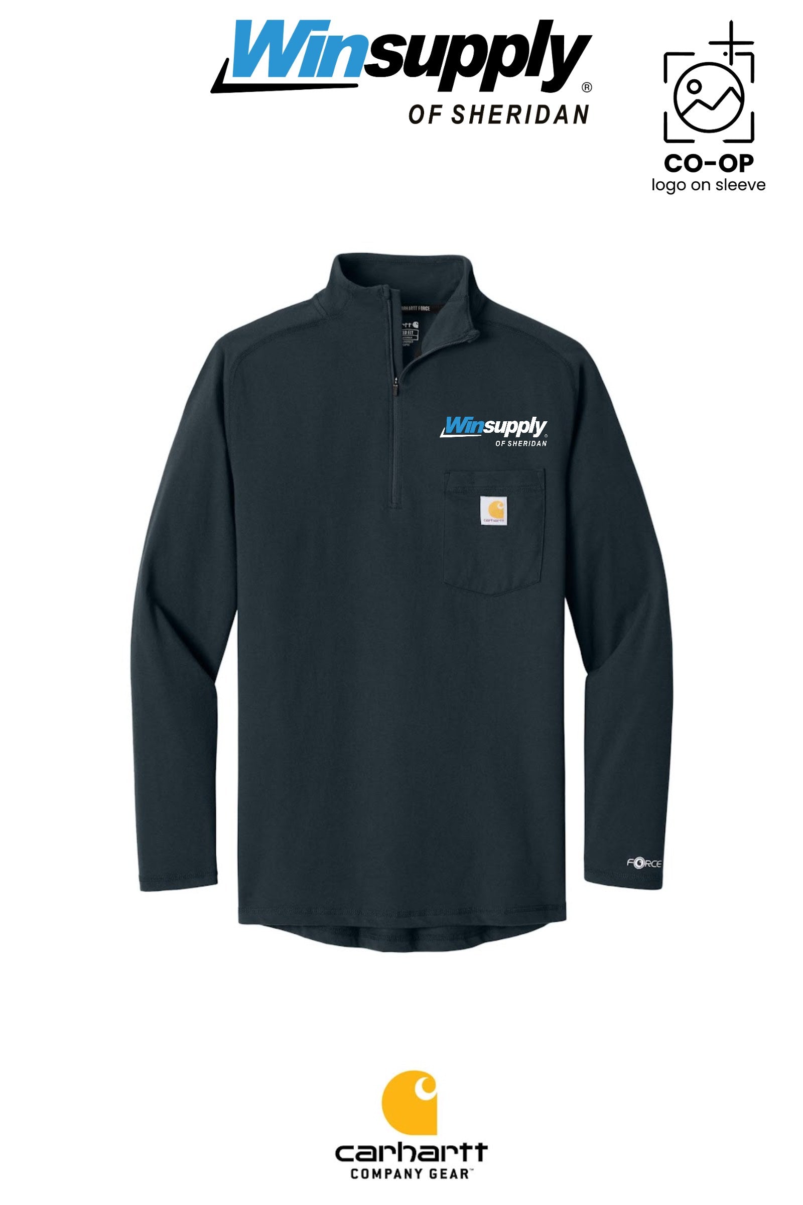 Carhartt Force® 1/4-Zip Long Sleeve T-Shirt - Winsupply of Sheridan