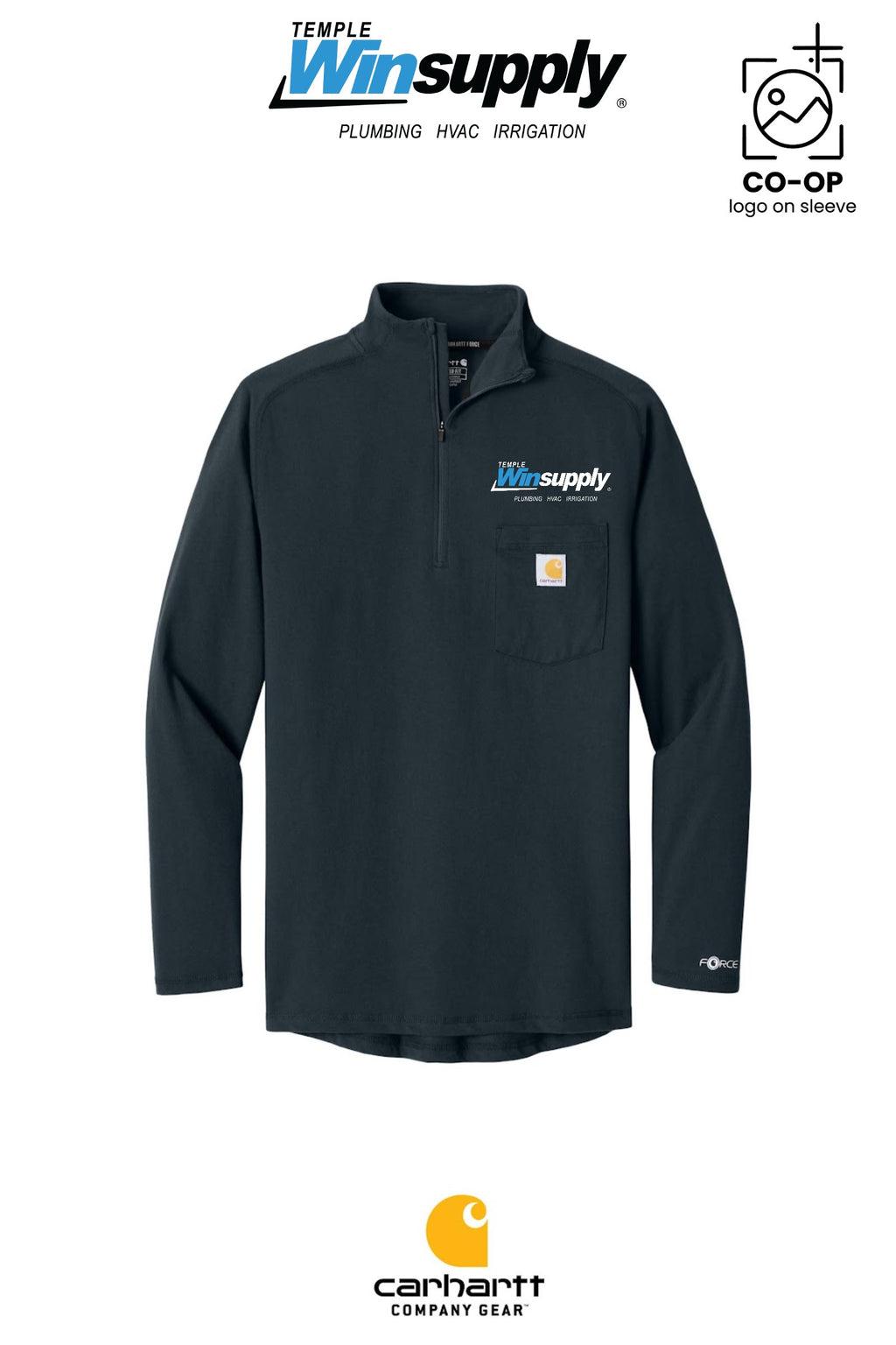 Carhartt Force® 1/4-Zip Long Sleeve T-Shirt - Temple Winsupply