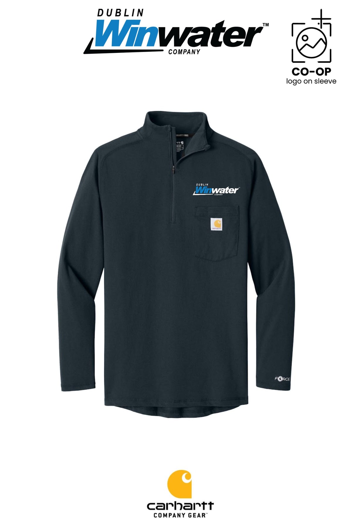 Carhartt Force® 1/4-Zip Long Sleeve T-Shirt - Dublin Winwater