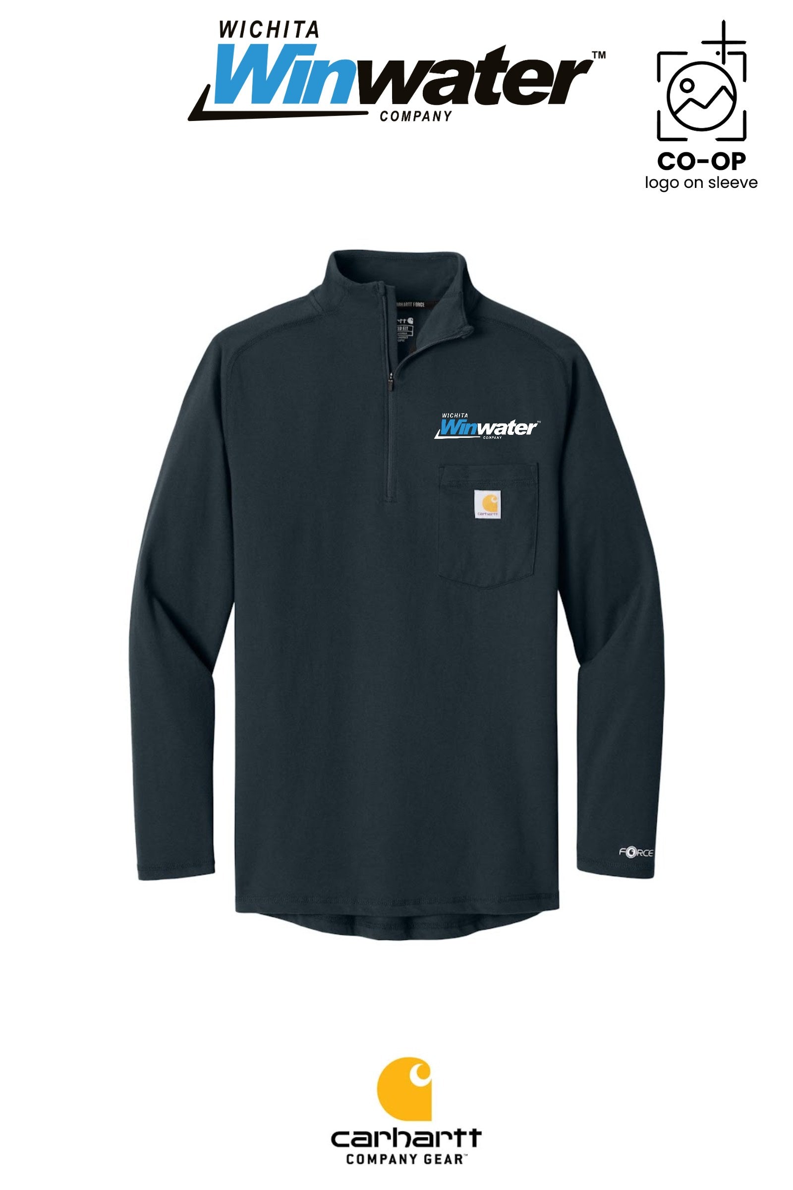 Carhartt Force® 1/4-Zip Long Sleeve T-Shirt - Wichita Winwater