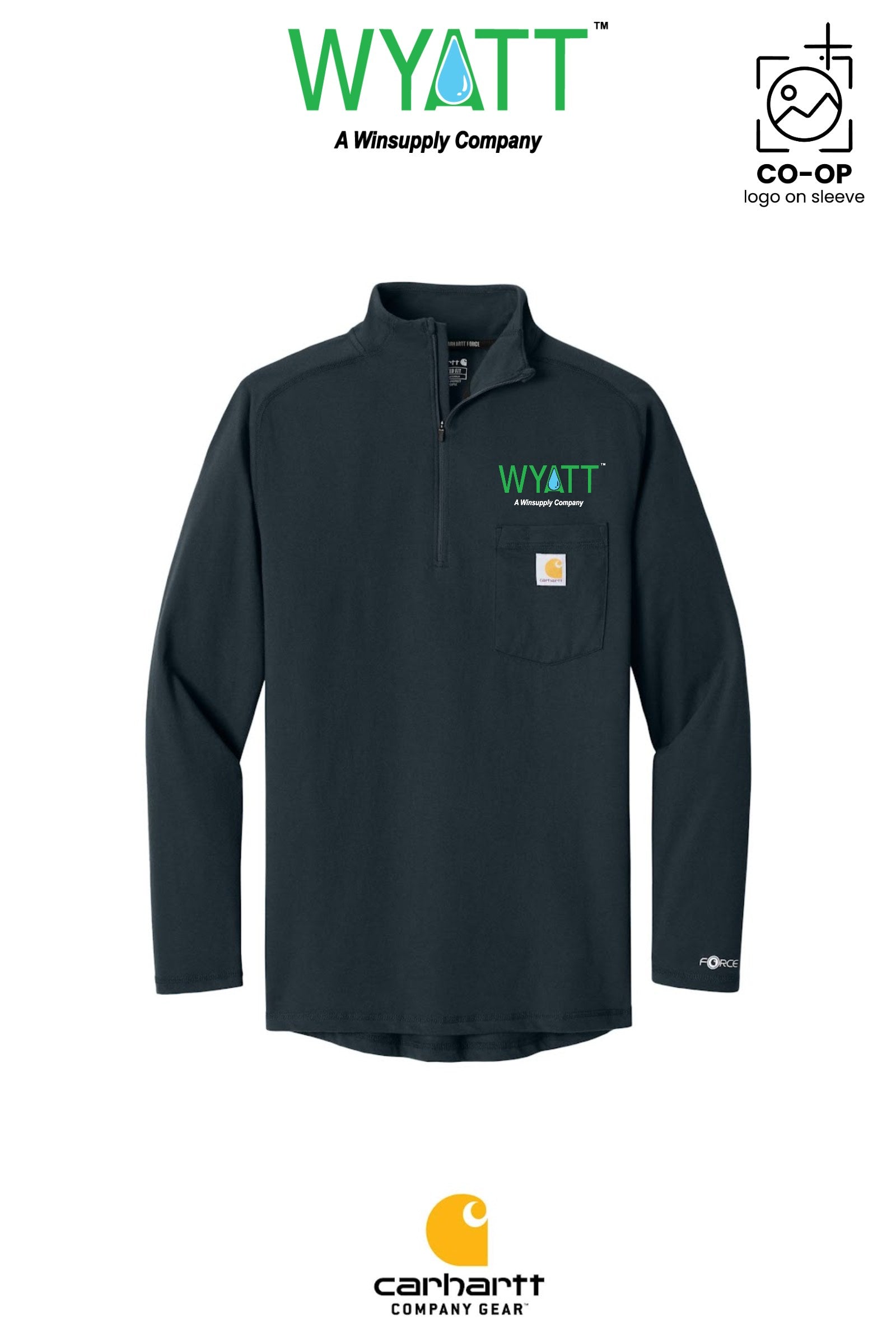 Carhartt Force® 1/4-Zip Long Sleeve T-Shirt - Wyatt Irrigation of Santa Rosa