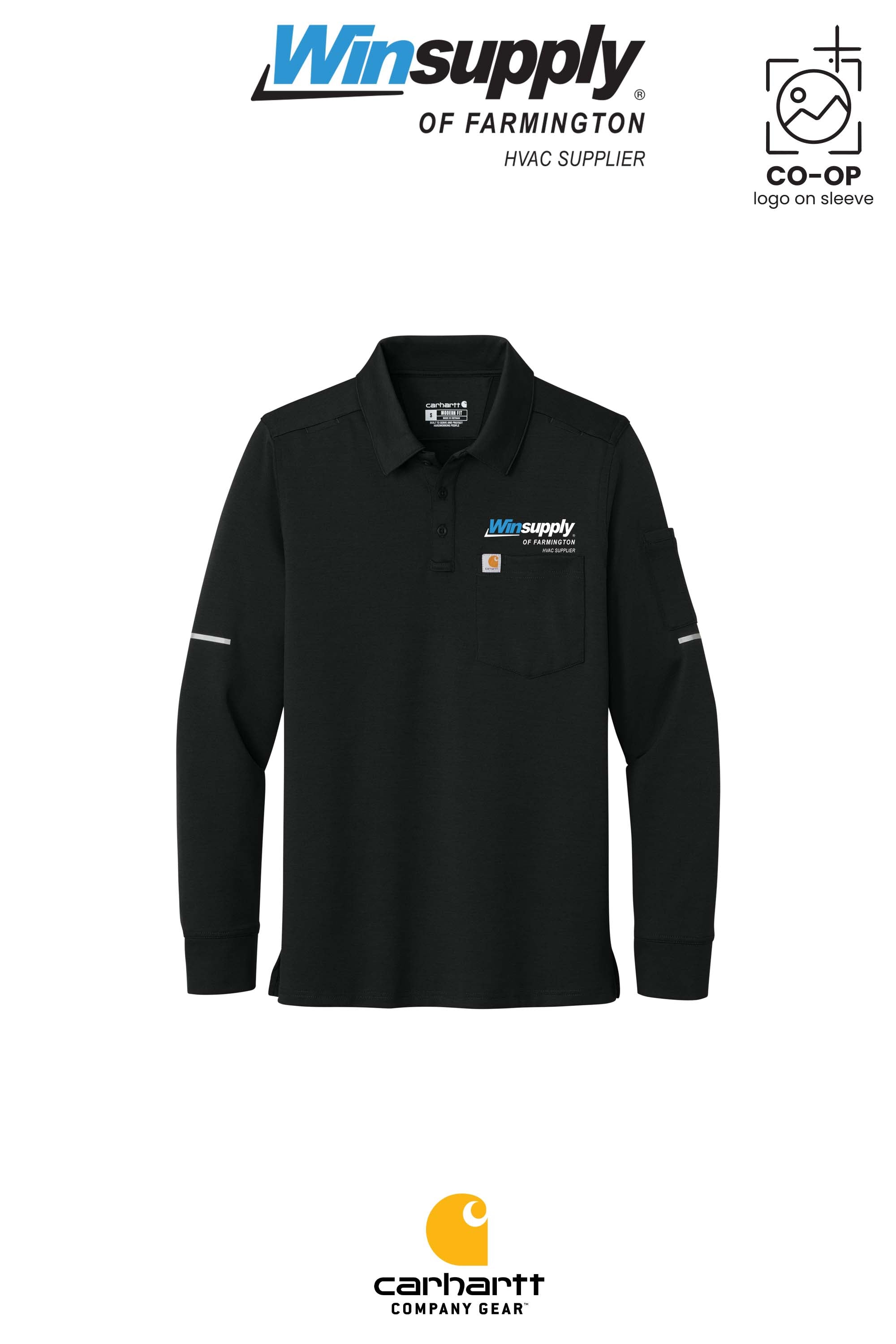 Carhartt® FLD & RSCU Long Sleeve Polo - Winsupply of Farmington