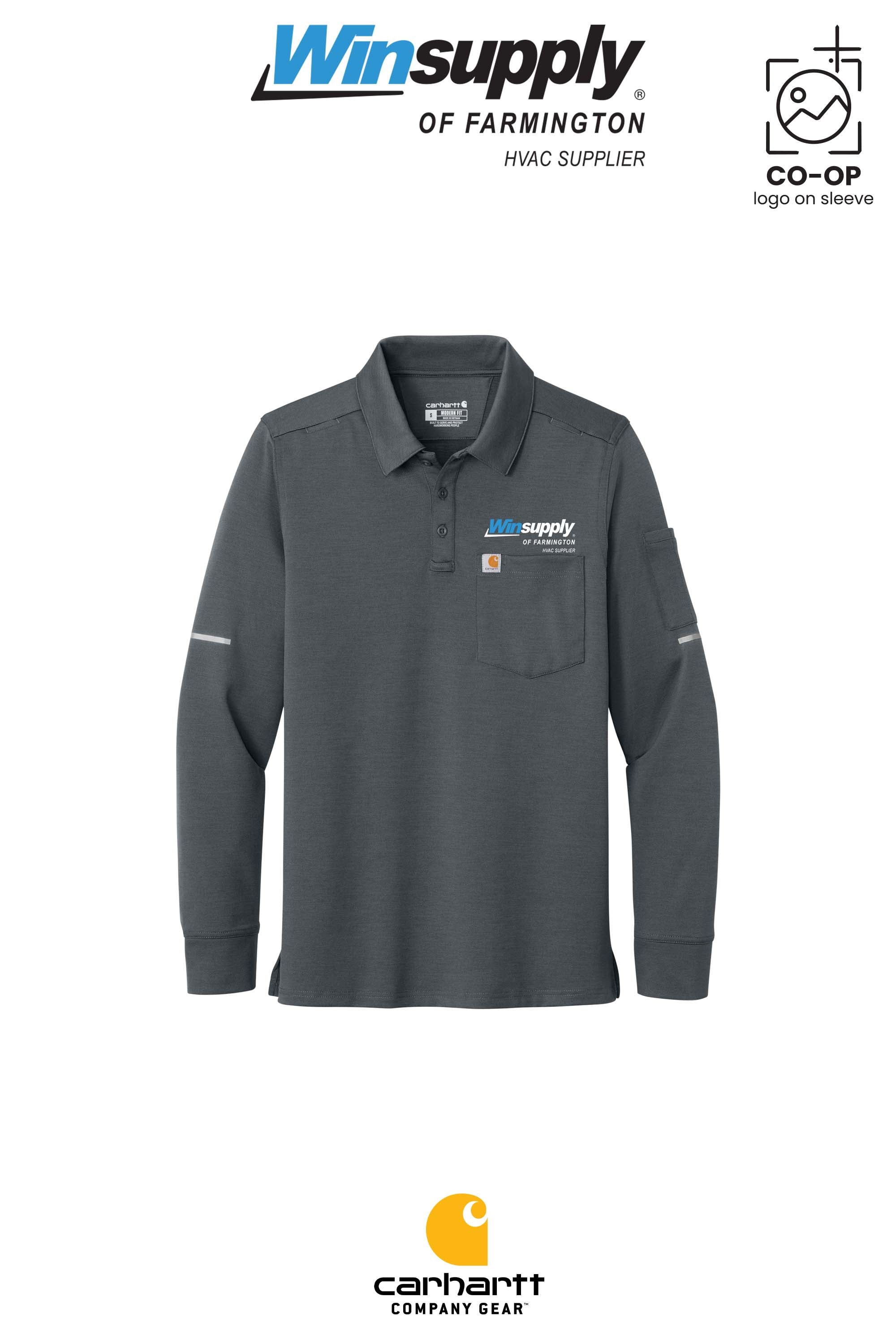 Carhartt® FLD & RSCU Long Sleeve Polo - Winsupply of Farmington