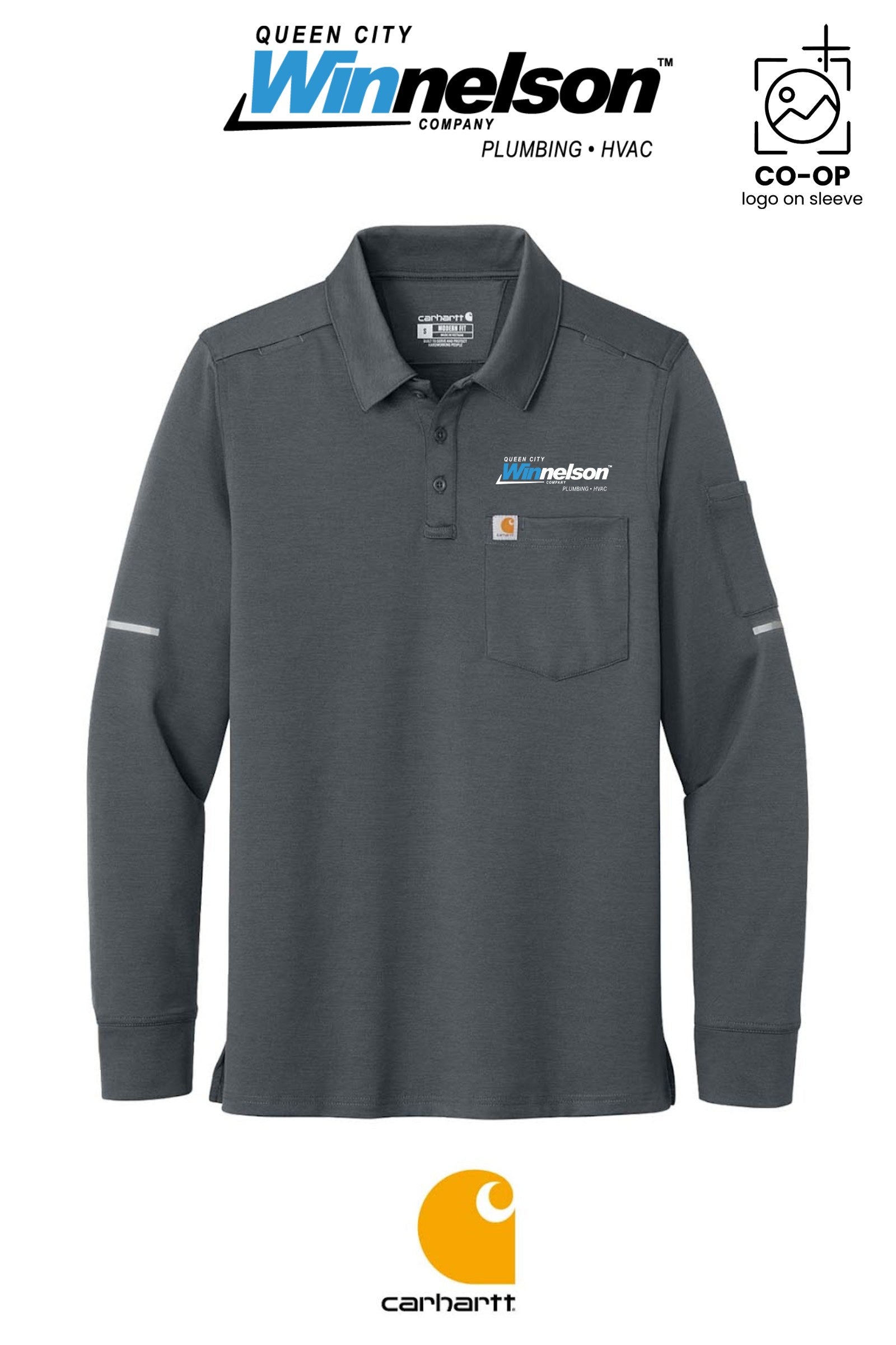 Carhartt® FLD & RSCU Long Sleeve Polo - Queen City Winnelson