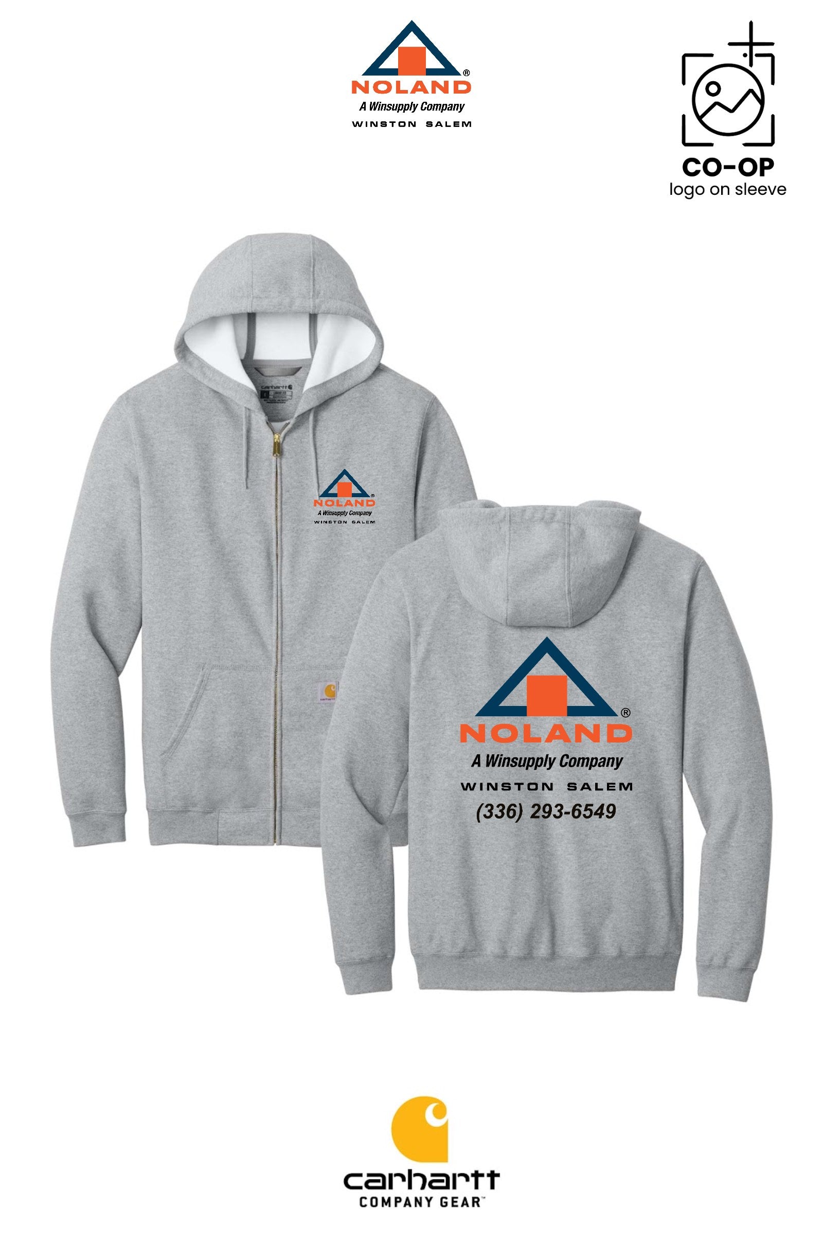 Carhartt® Midweight Hooded Zip-Front Sweatshirt - Winston Salem Noland