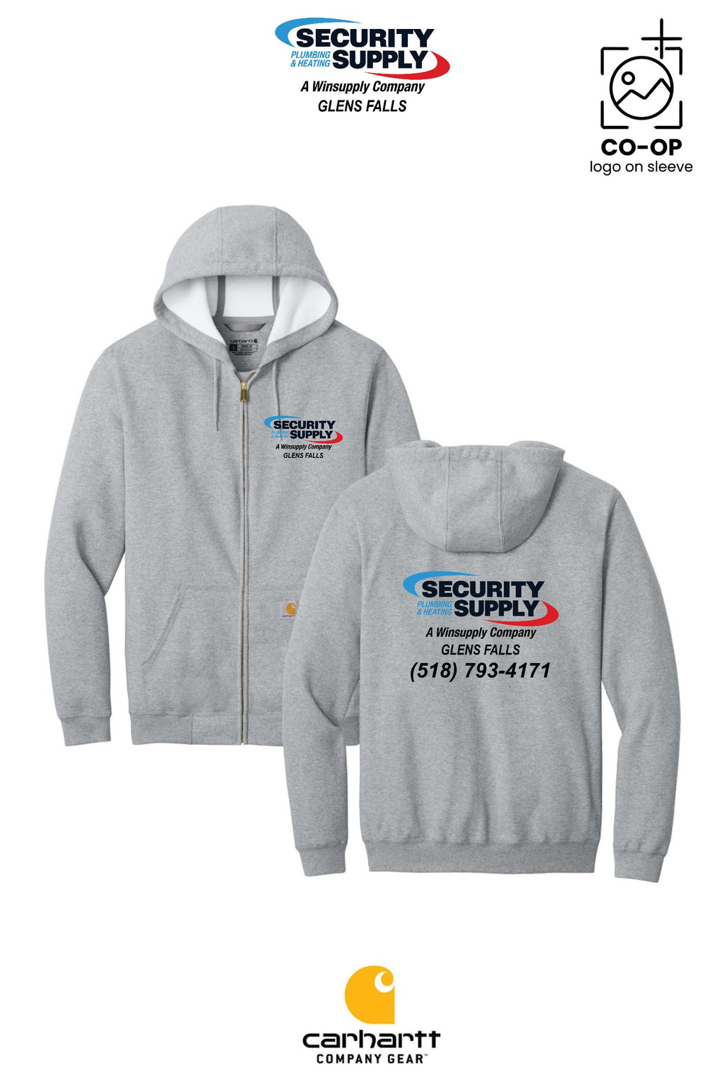Carhartt® Midweight Hooded Zip-Front Sweatshirt - SPHS Glens Falls