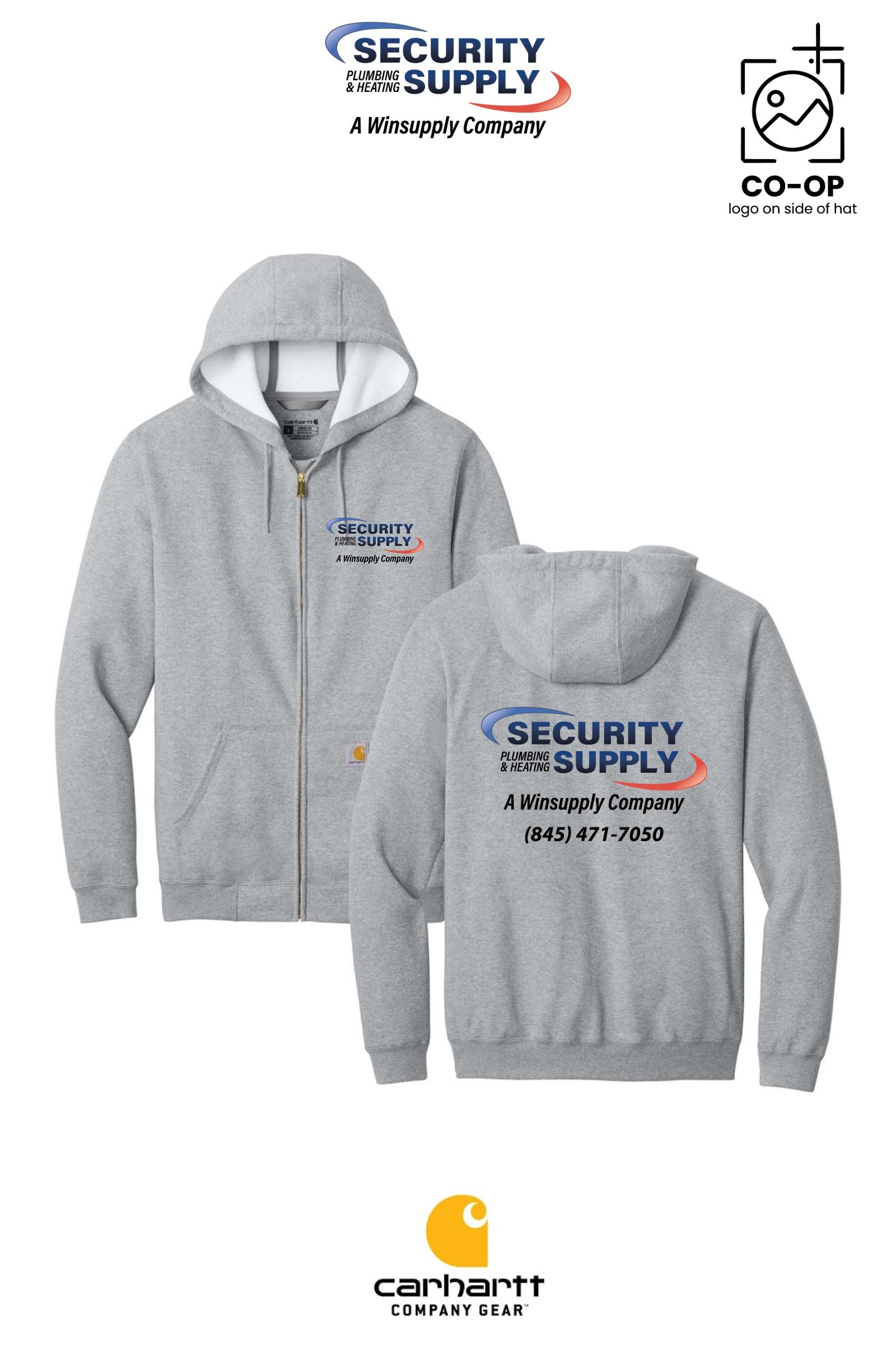 Carhartt® Midweight Hooded Zip-Front Sweatshirt - Security Plumbing & Heating Supply - Poughkeepsie, NY