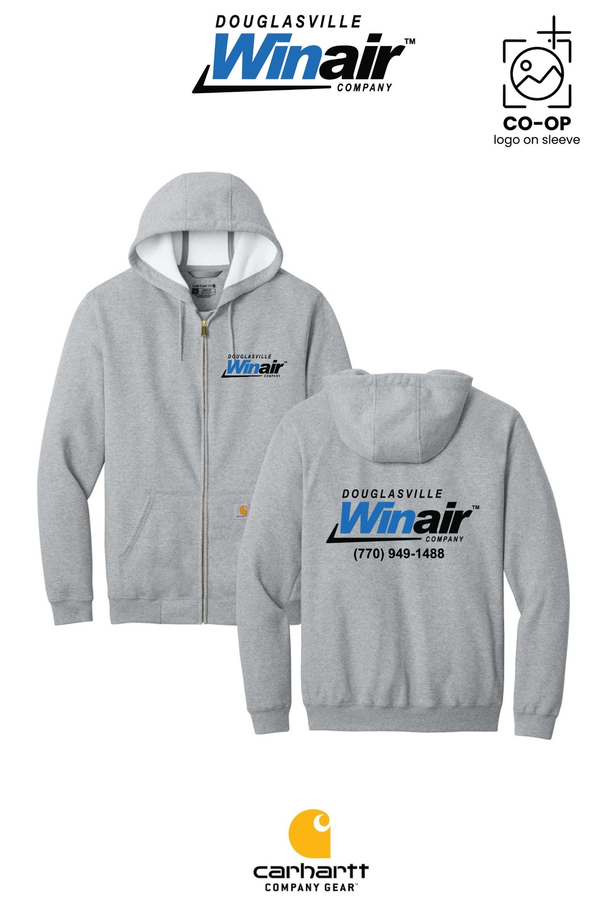 Carhartt® Midweight Hooded Zip-Front Sweatshirt - Douglasville Winair