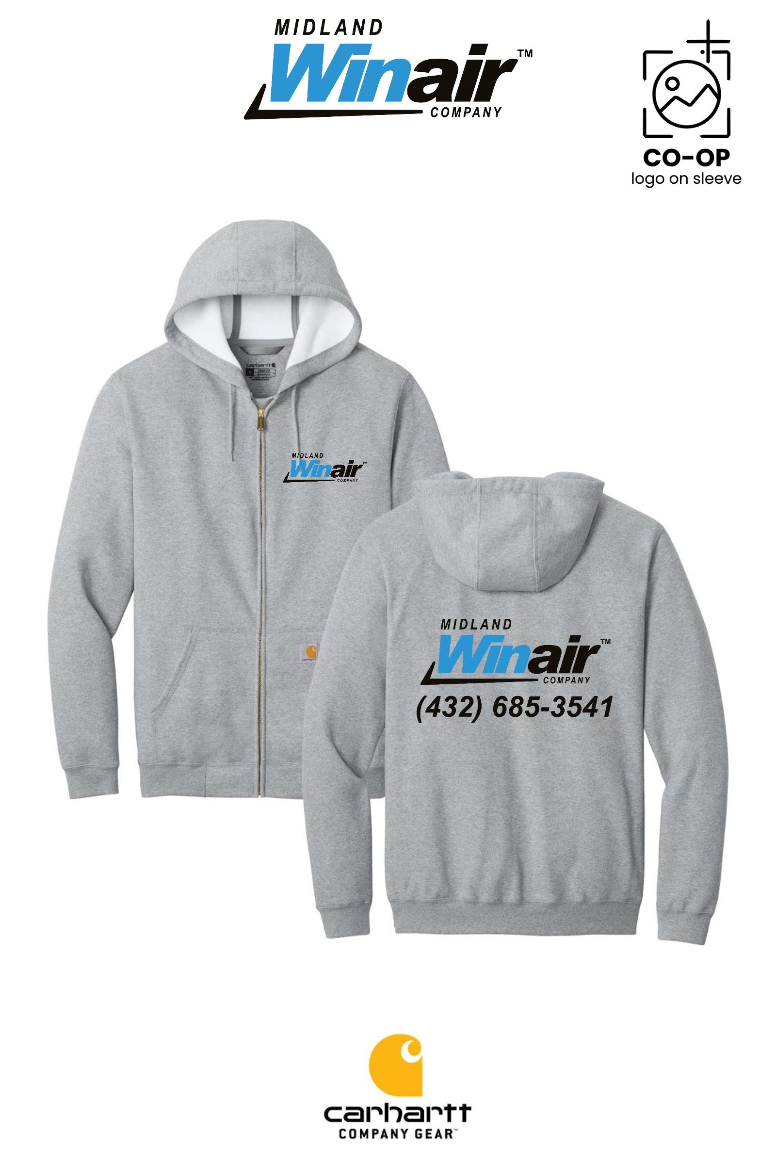 Carhartt® Midweight Hooded Zip-Front Sweatshirt - Midland Winair
