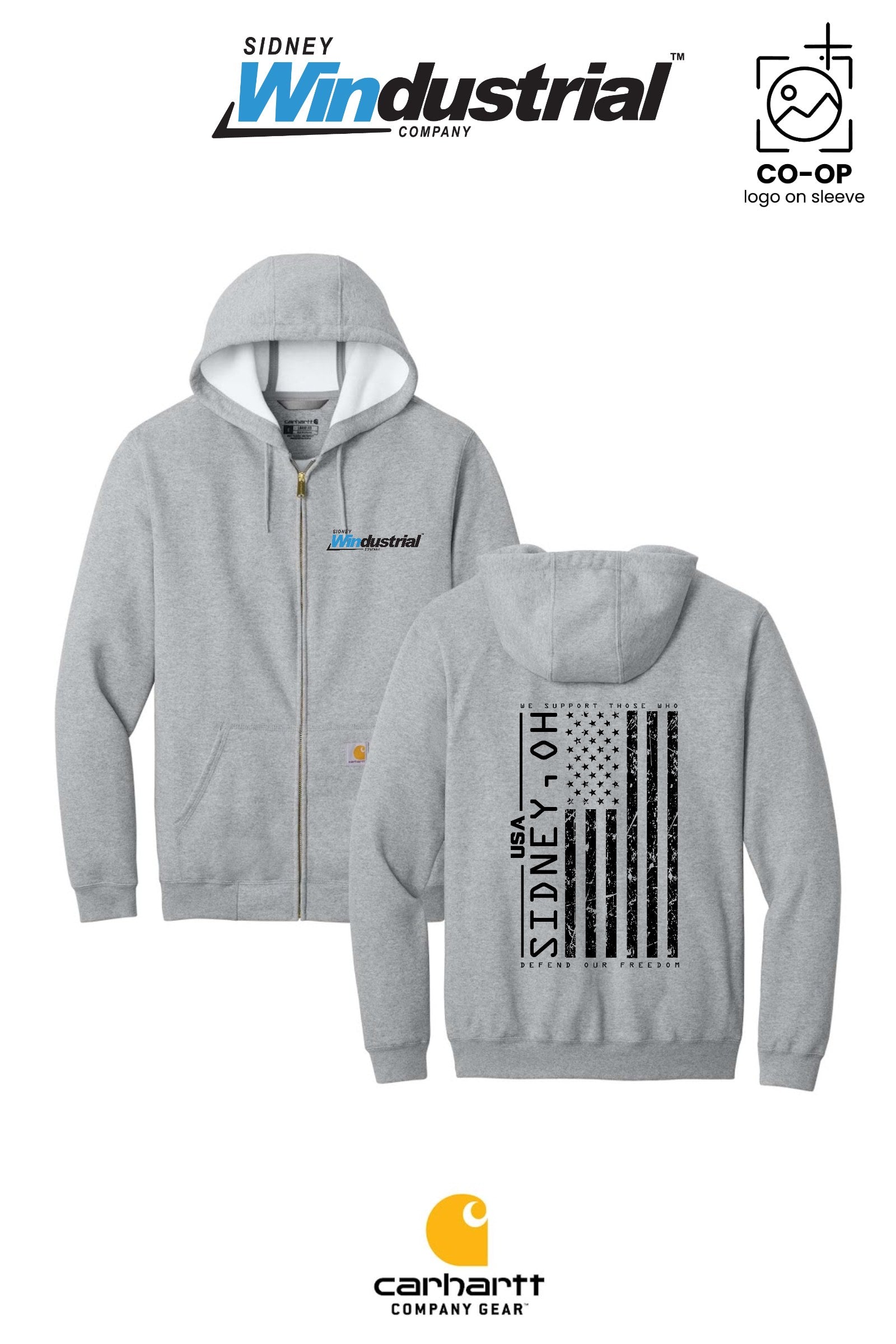 Carhartt® Midweight Hooded Zip-Front Sweatshirt - Sidney Windustrial