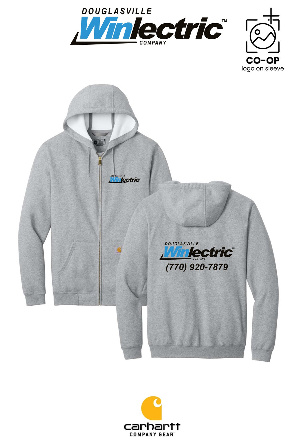 Carhartt® Midweight Hooded Zip-Front Sweatshirt - Douglasville Winlectric