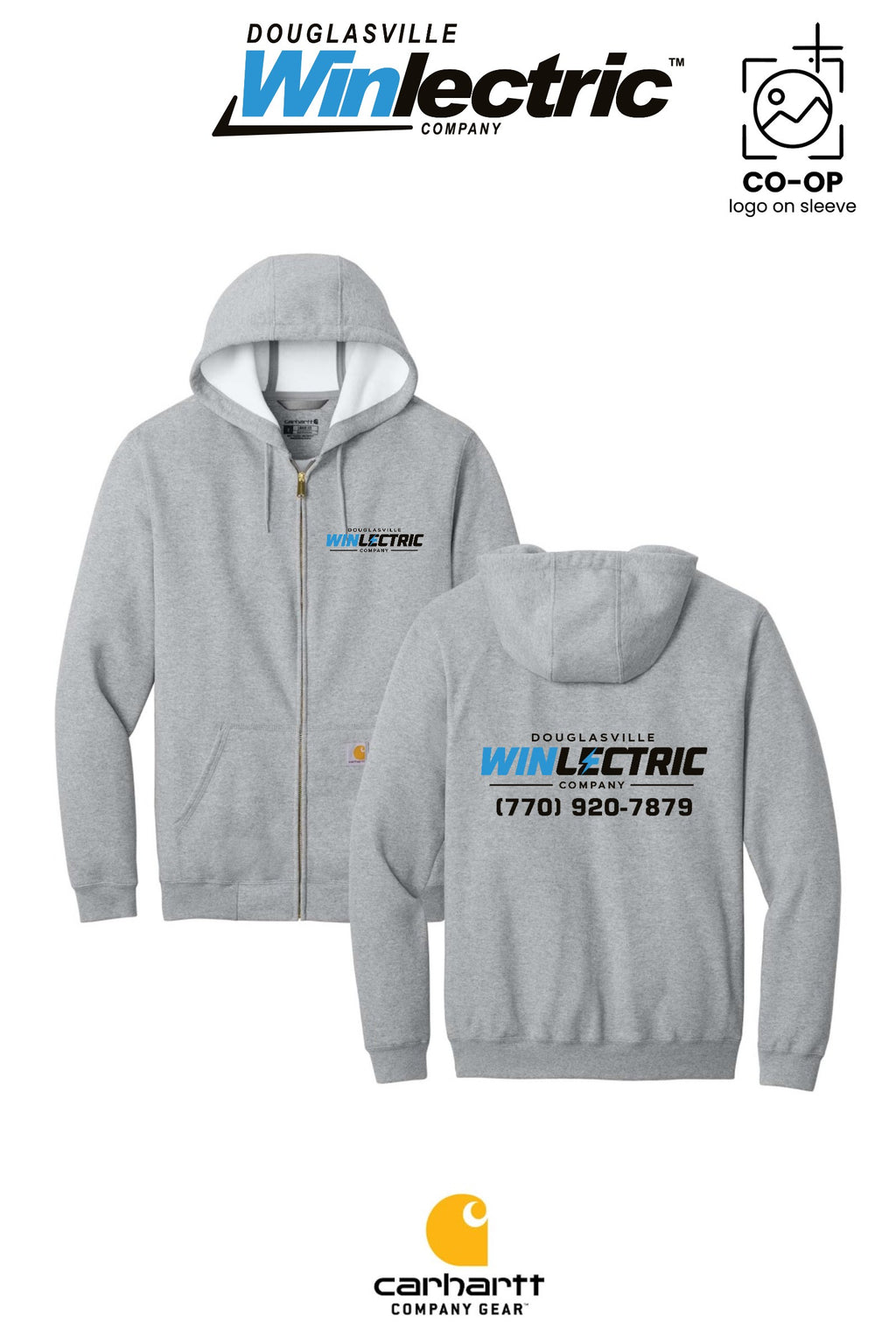 Carhartt® Midweight Hooded Zip-Front Sweatshirt - Douglasville Winlectric