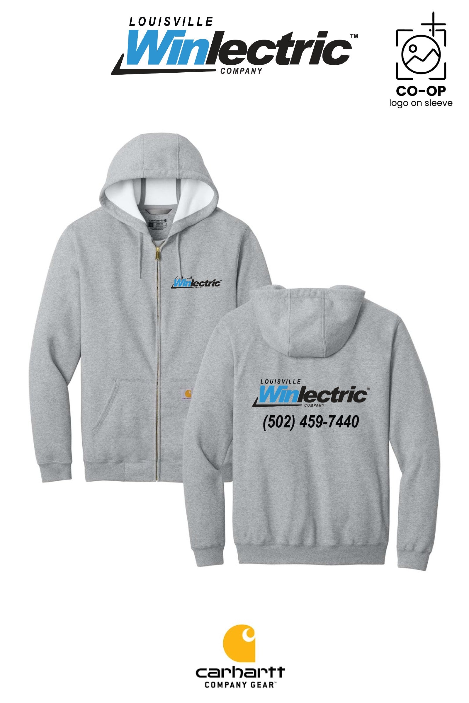 Carhartt® Midweight Hooded Zip-Front Sweatshirt - Louisville Winlectric