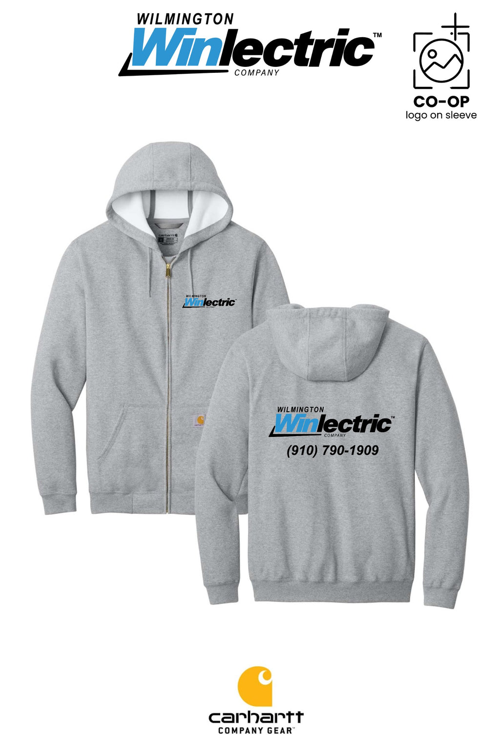 Carhartt® Midweight Hooded Zip-Front Sweatshirt - Wilmington Winlectric