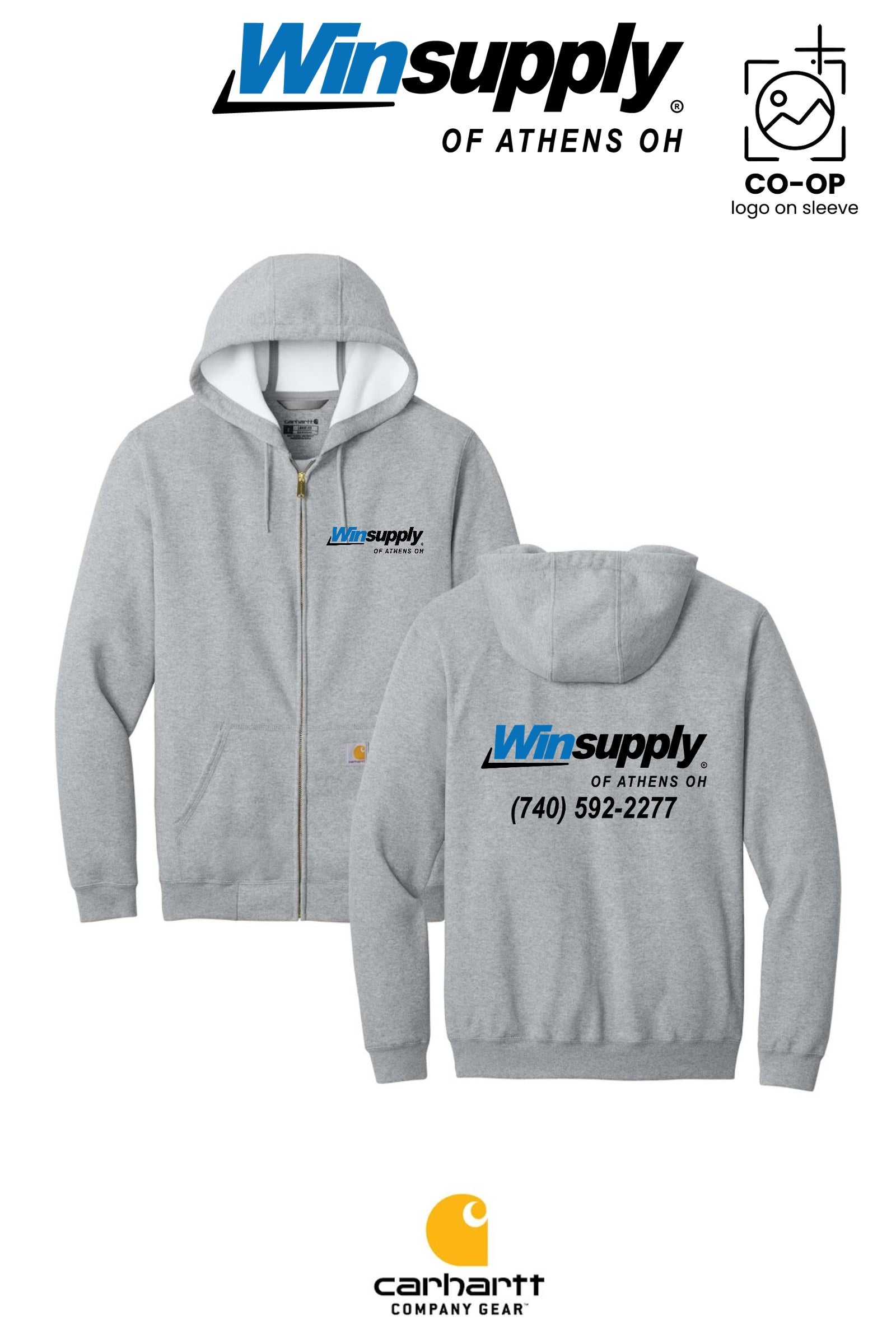 Carhartt® Midweight Hooded Zip-Front Sweatshirt - Winsupply of Athens OH