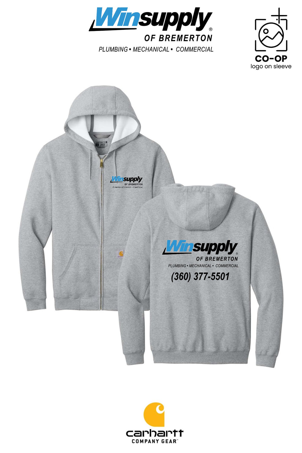 Carhartt® Midweight Hooded Zip-Front Sweatshirt - Winsupply Bremerton WA CO.