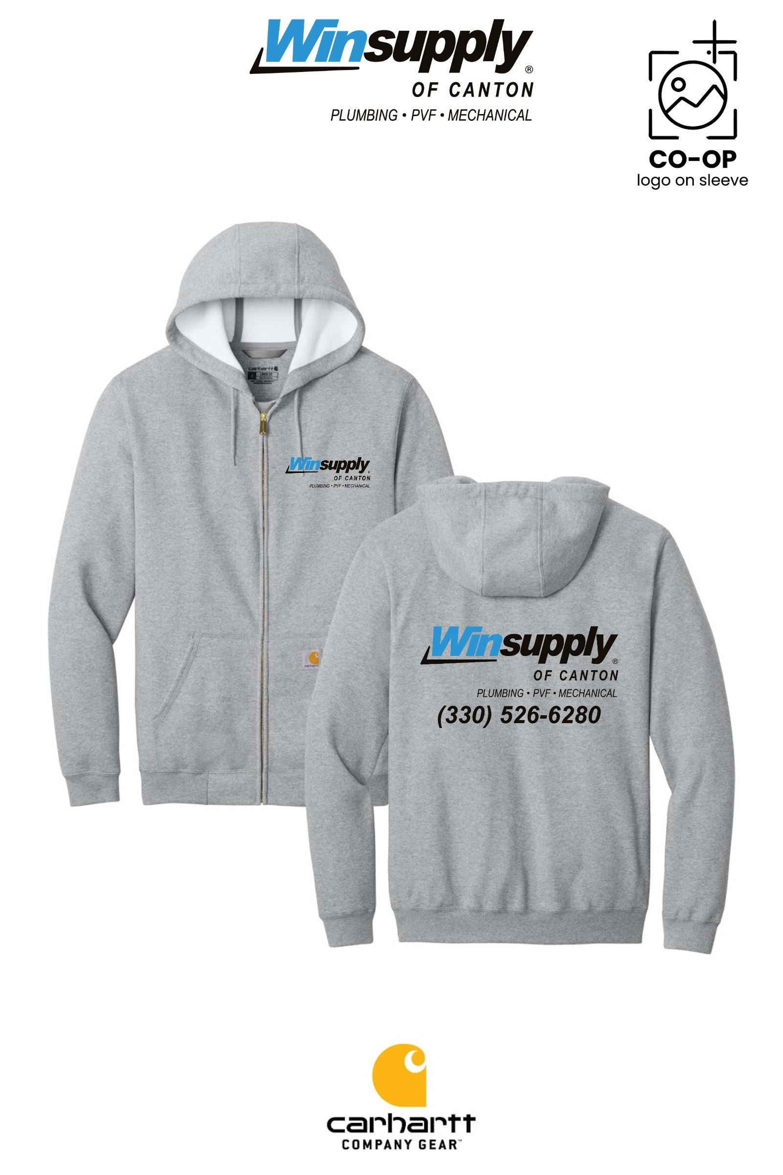 Carhartt® Midweight Hooded Zip-Front Sweatshirt - Winsupply of Canton