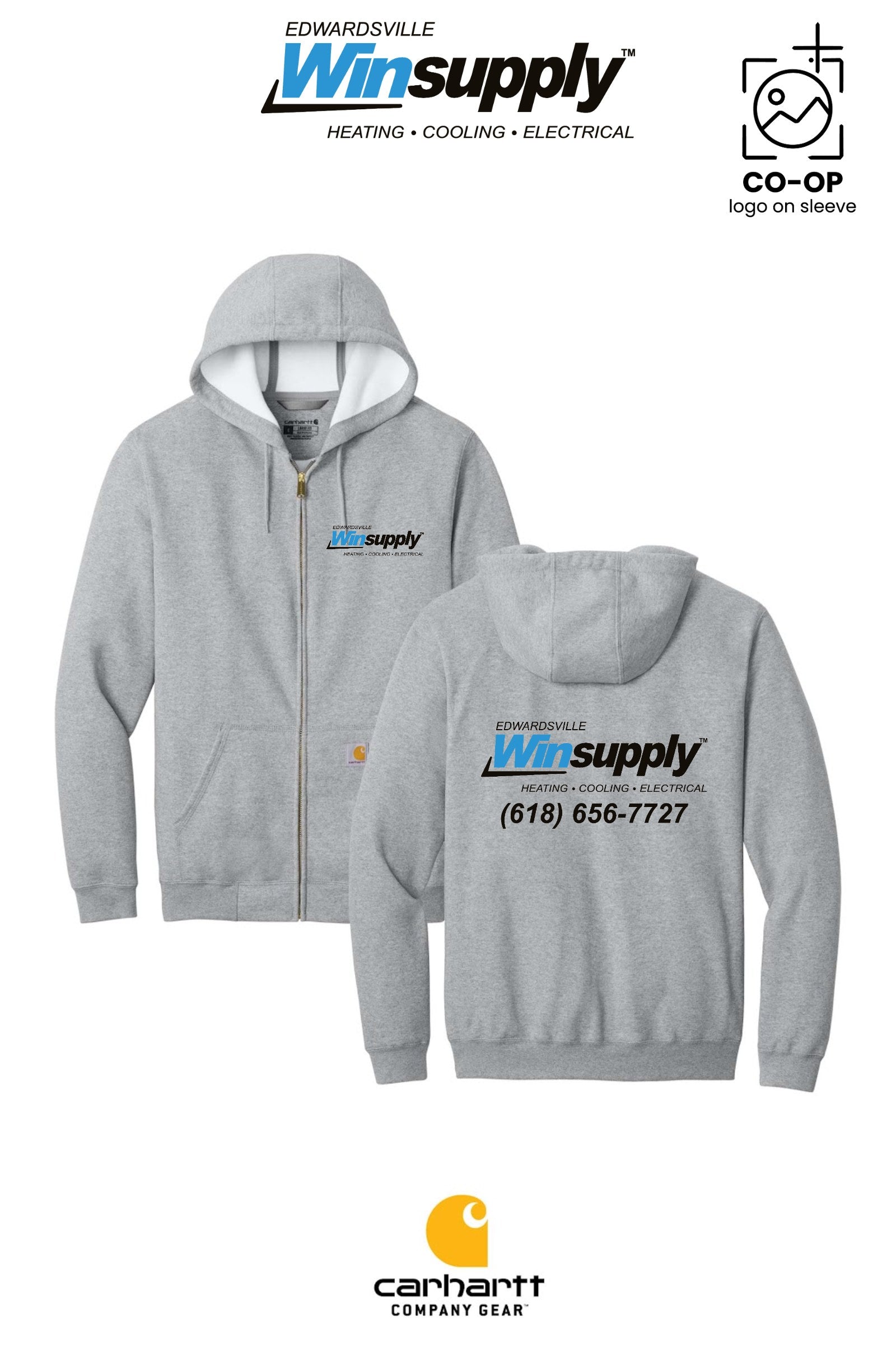 Carhartt® Midweight Hooded Zip-Front Sweatshirt - Edwardsville Winsupply