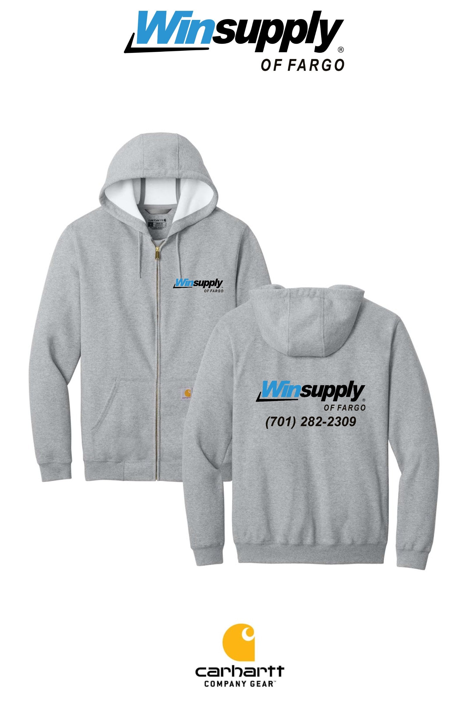 Carhartt® Midweight Hooded Zip-Front Sweatshirt - Winsupply of Fargo