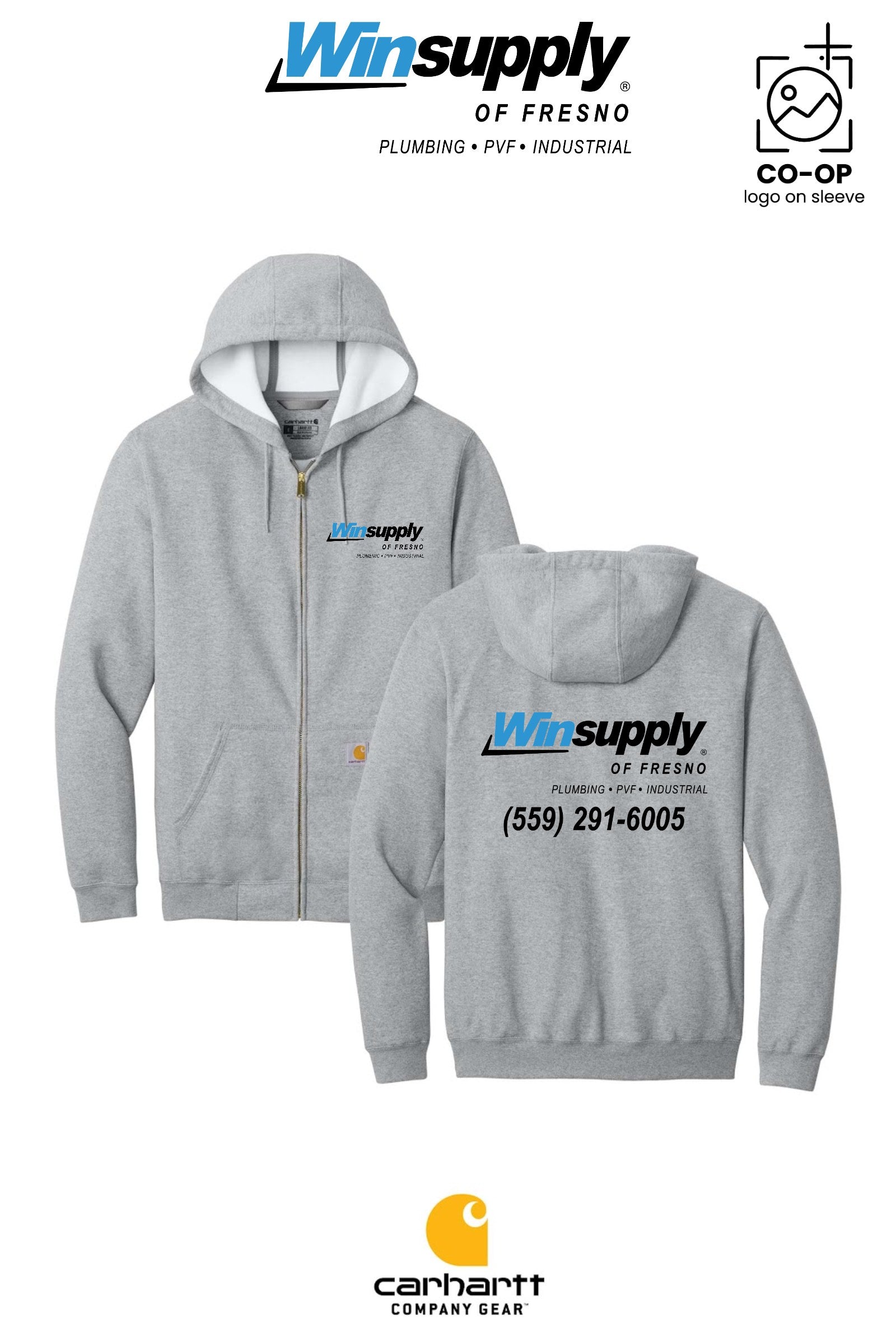 Carhartt® Midweight Hooded Zip-Front Sweatshirt - Winsupply Fresno County