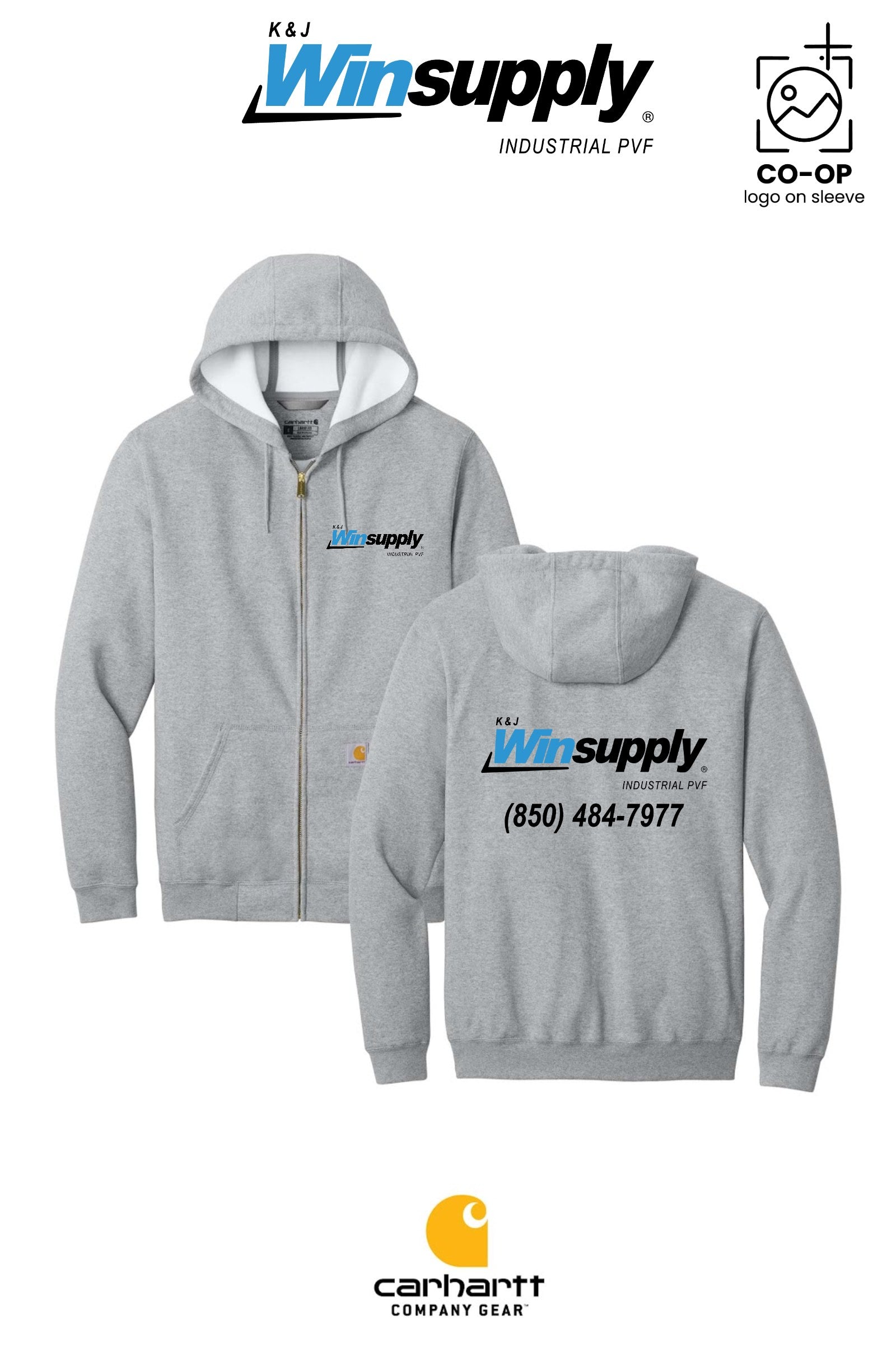 Carhartt® Midweight Hooded Zip-Front Sweatshirt - K & J Winsupply, Industrial PVF