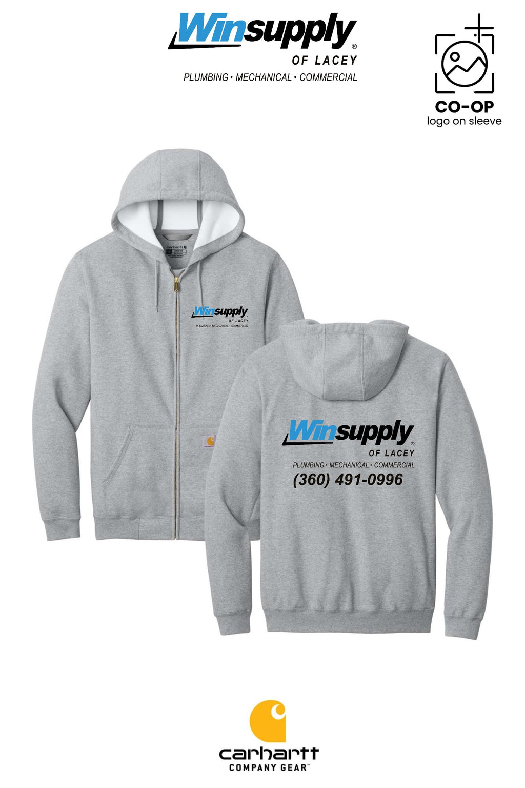 Carhartt® Midweight Hooded Zip-Front Sweatshirt - Winsupply of Lacey