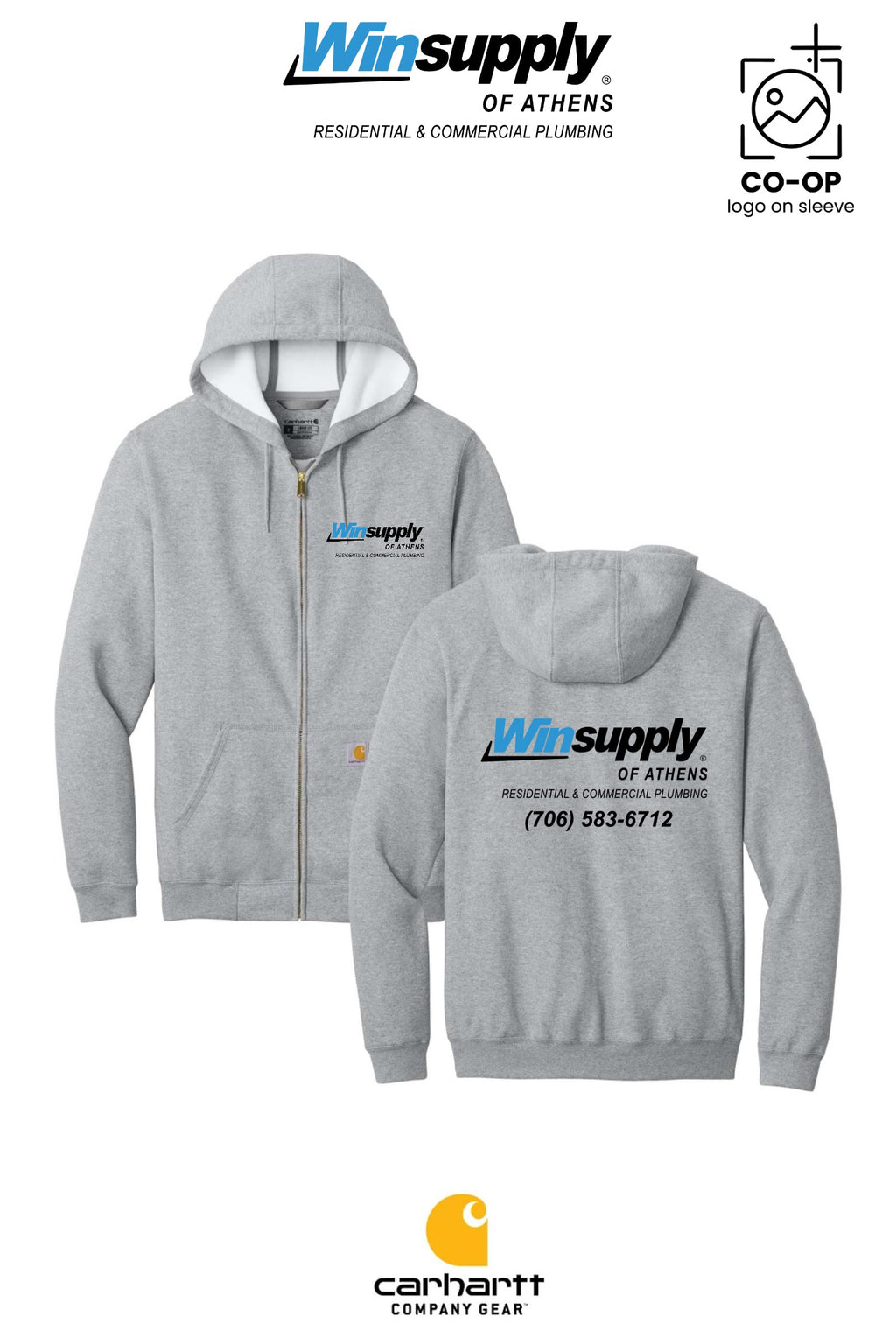 Carhartt® Midweight Hooded Zip-Front Sweatshirt - Winsupply of Athens