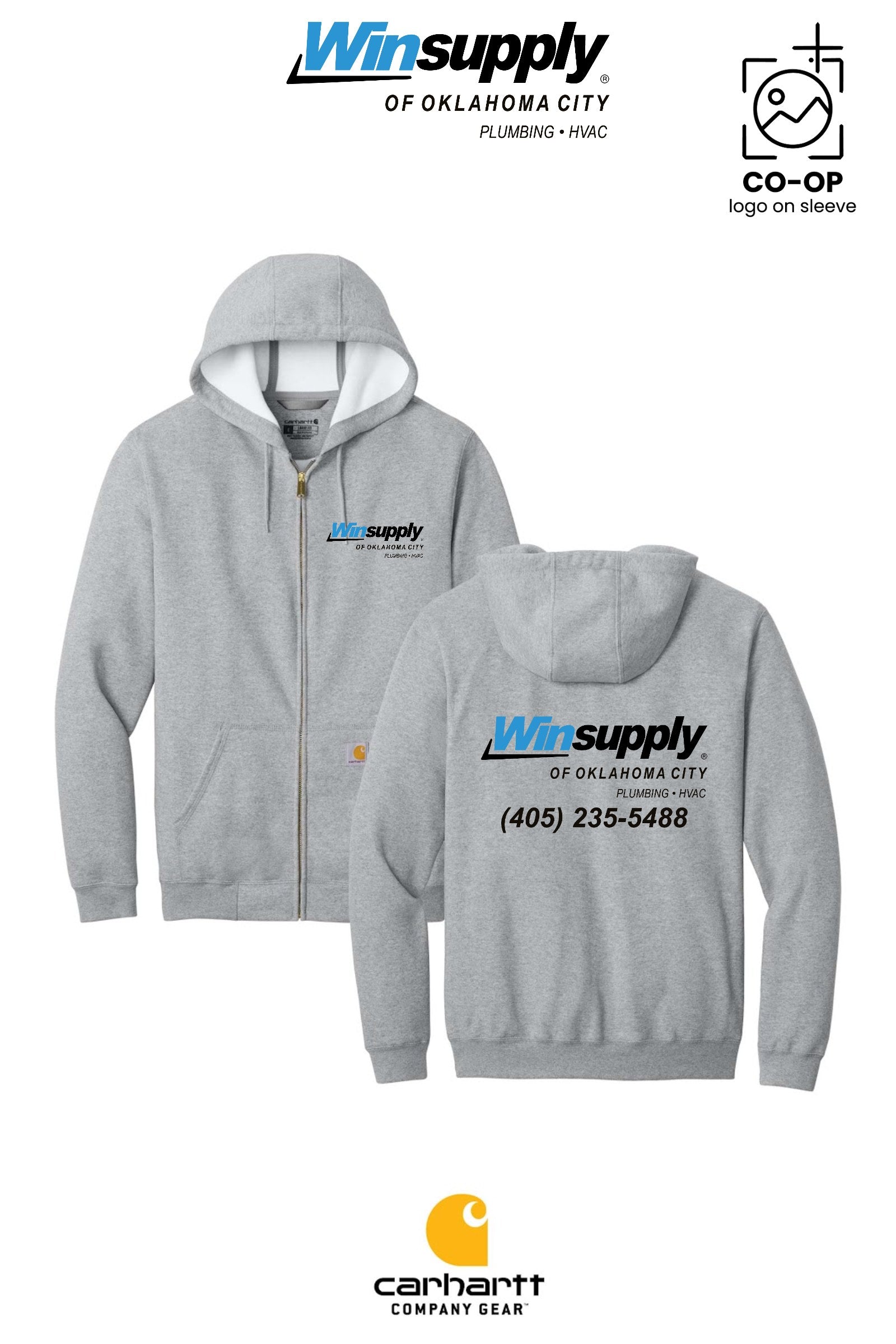 Carhartt® Midweight Hooded Zip-Front Sweatshirt - Winsupply of Oklahoma City