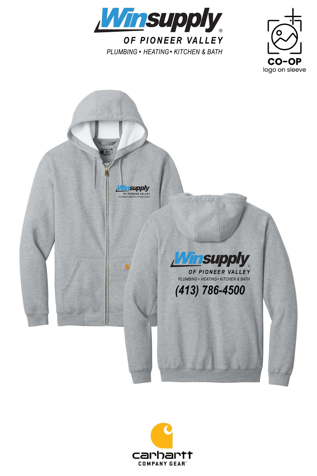Carhartt® Midweight Hooded Zip-Front Sweatshirt - Winsupply of Pioneer Valley