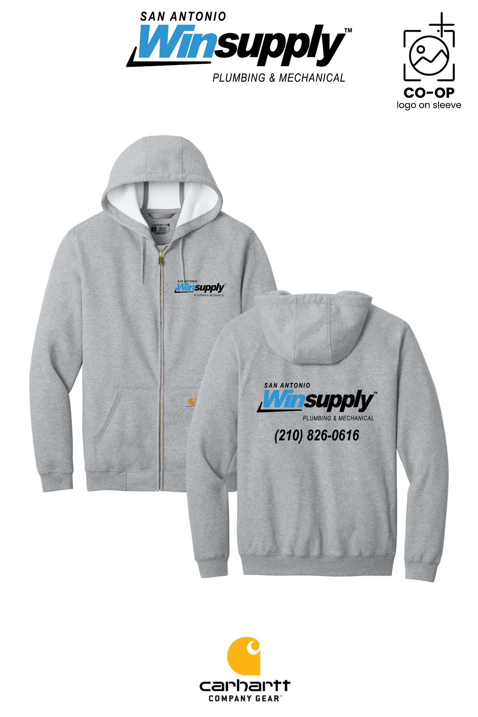Carhartt® Midweight Hooded Zip-Front Sweatshirt - San Antonio Winsupply