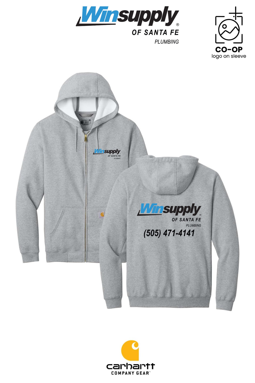 Carhartt® Midweight Hooded Zip-Front Sweatshirt - Winsupply of Santa Fe