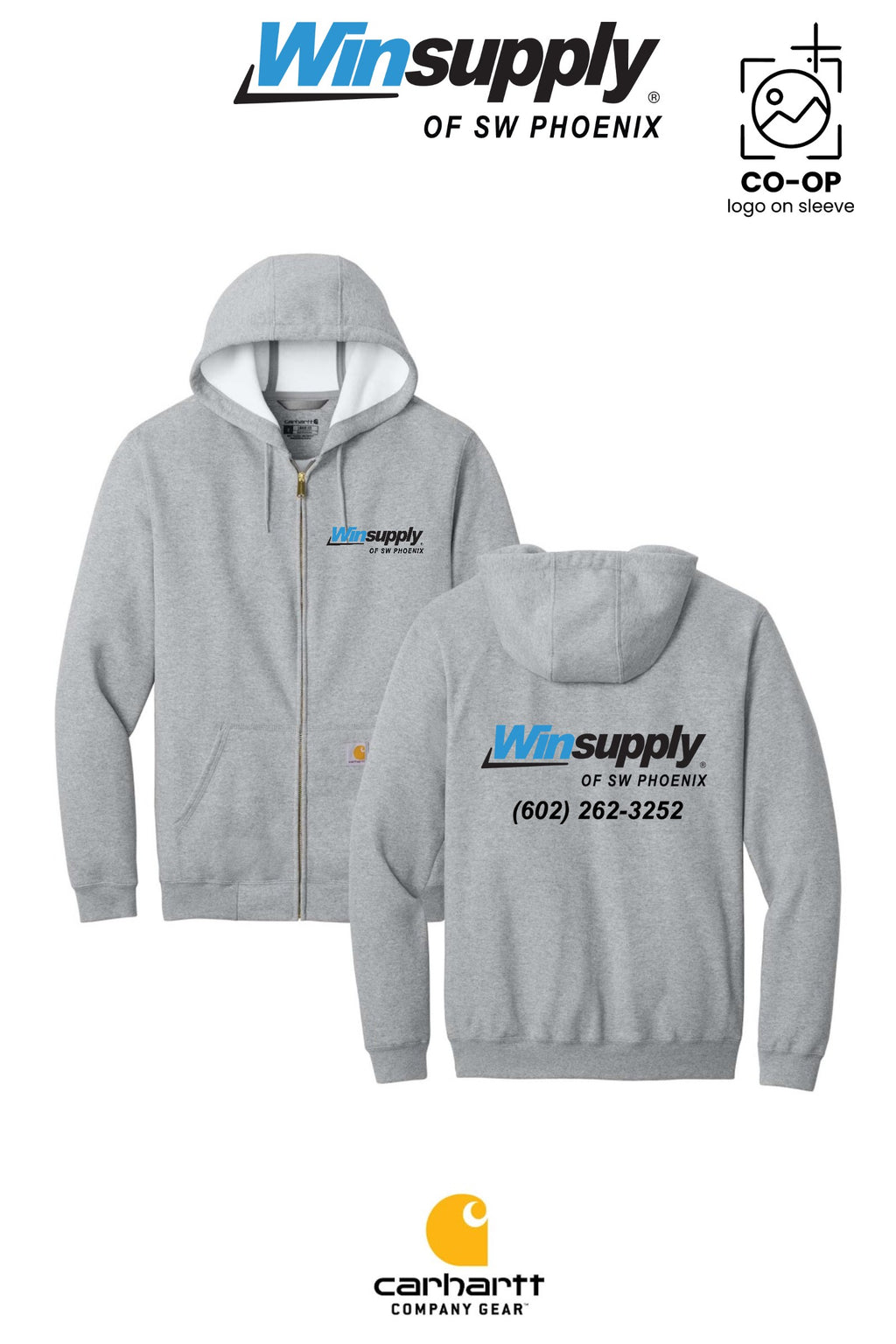 Carhartt® Midweight Hooded Zip-Front Sweatshirt - Winsupply of SW Phoenix