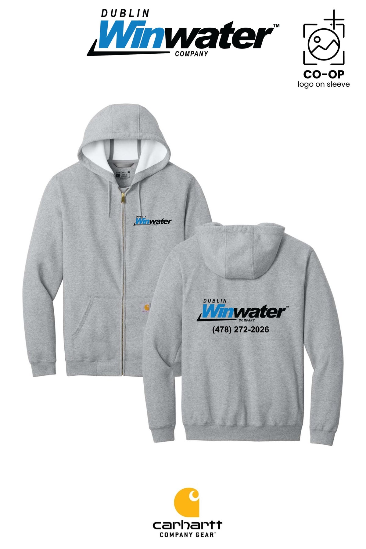 Carhartt® Midweight Hooded Zip-Front Sweatshirt - Dublin Winwater