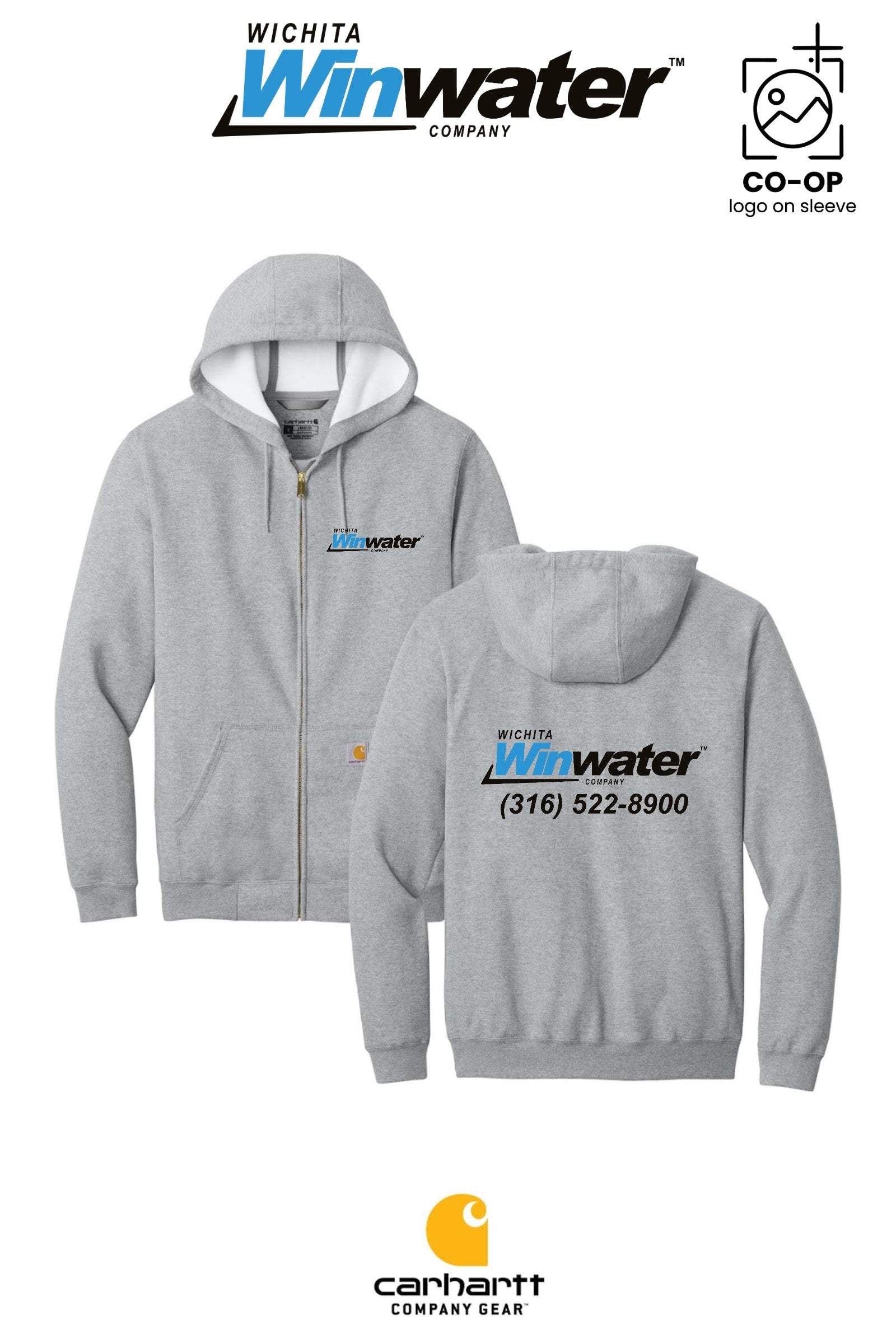 Carhartt® Midweight Hooded Zip-Front Sweatshirt - Wichita Winwater