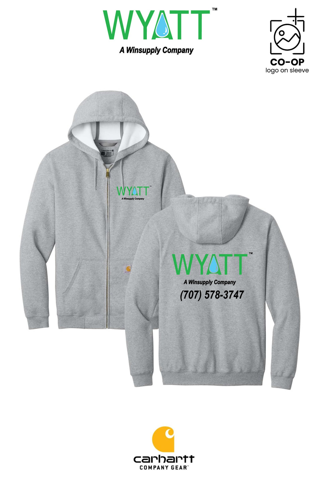 Carhartt® Midweight Hooded Zip-Front Sweatshirt - Wyatt Irrigation of Santa Rosa
