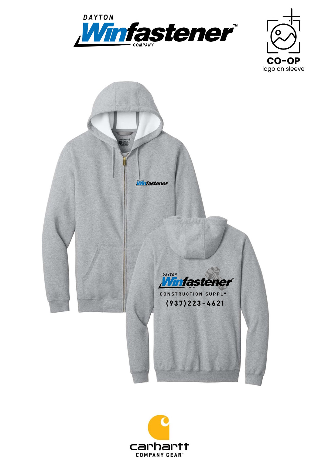Carhartt® Midweight Hooded Zip-Front Sweatshirt - Dayton Winfastener